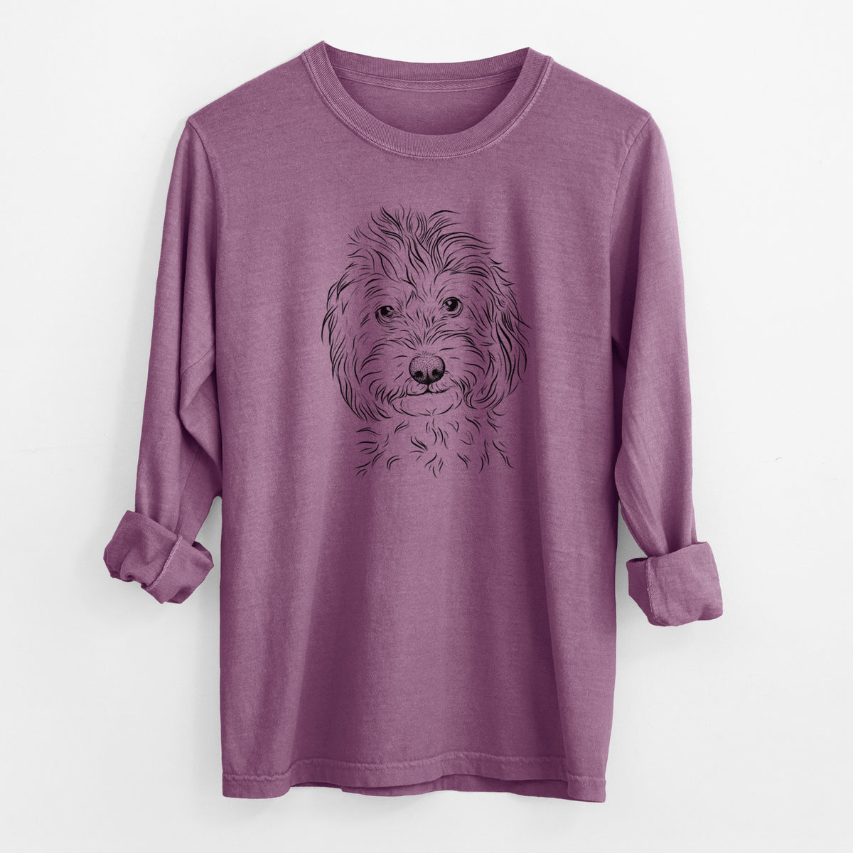 Bare Mason the Cavapoo - Men's Heavyweight 100% Cotton Long Sleeve