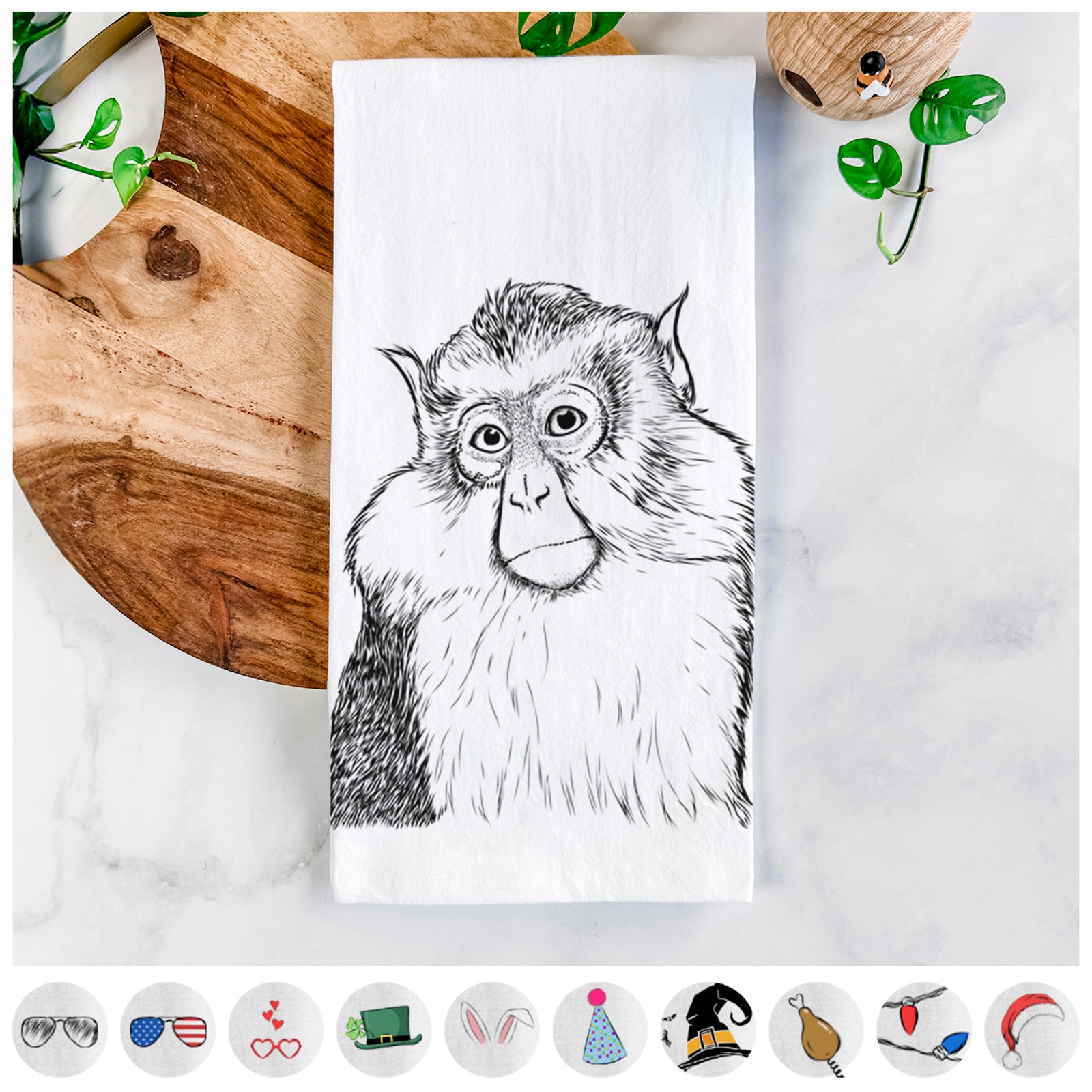 Matata the Mona Monkey Tea Towel