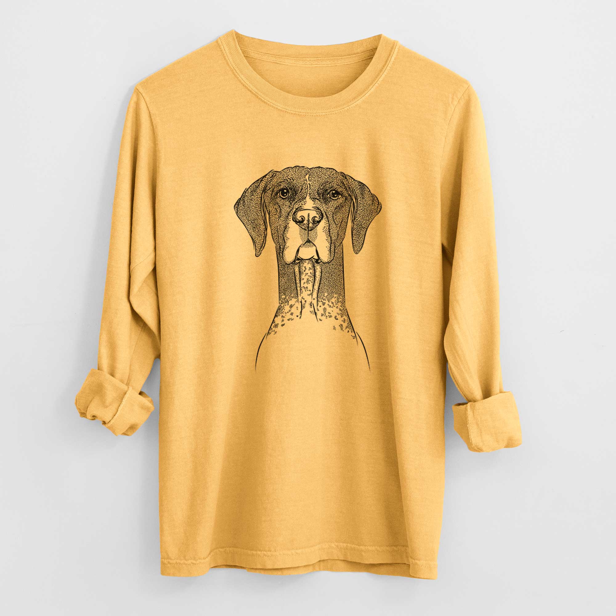 Bare Mattis the German Shorthaired Pointer - Men's Heavyweight 100% Cotton Long Sleeve