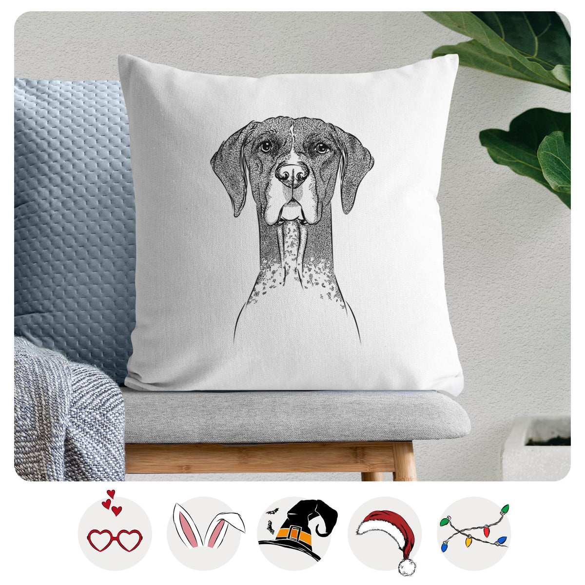 Mattis the German Shorthaired Pointer - Throw Pillow Cover