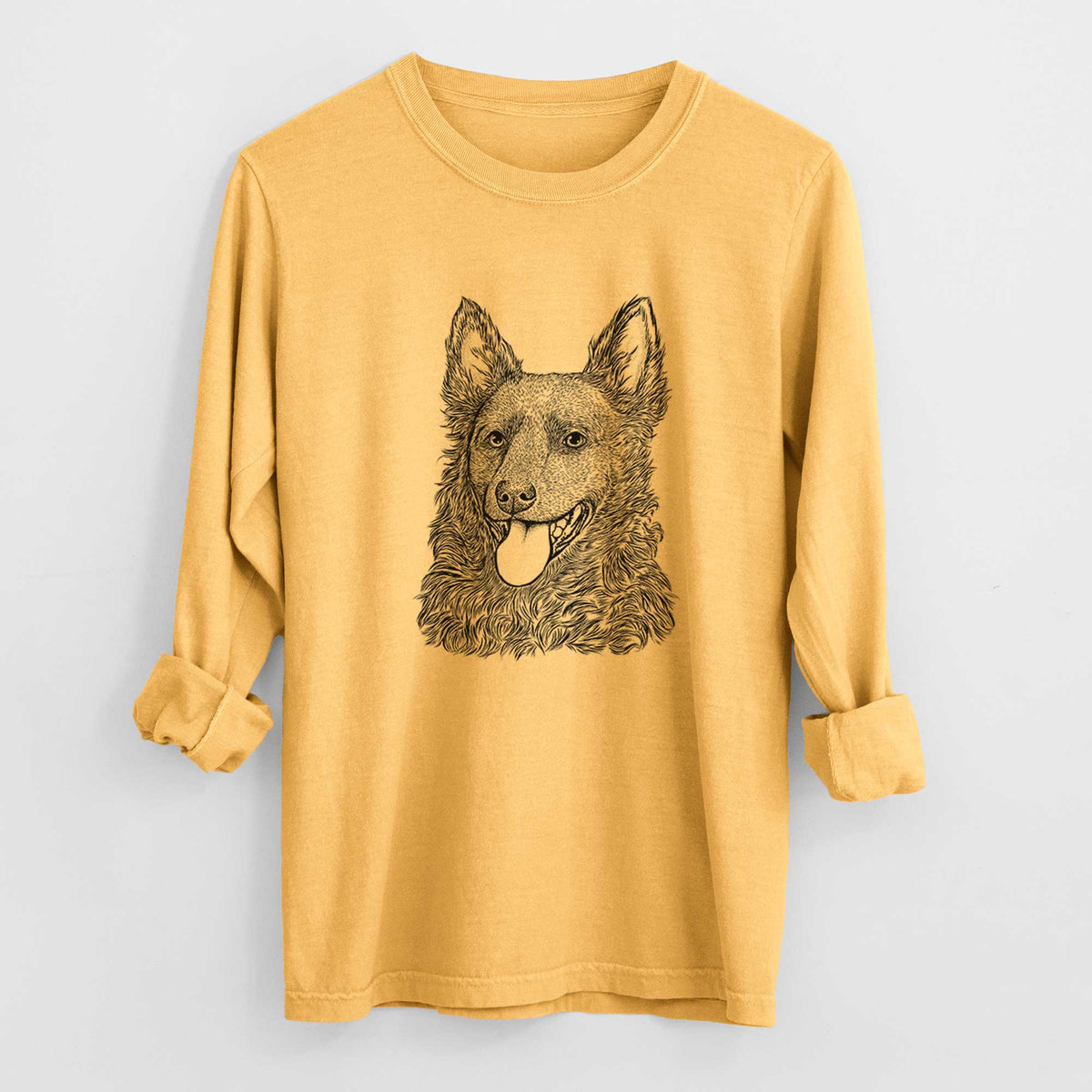 Bare Maximo the Mudi - Men's Heavyweight 100% Cotton Long Sleeve