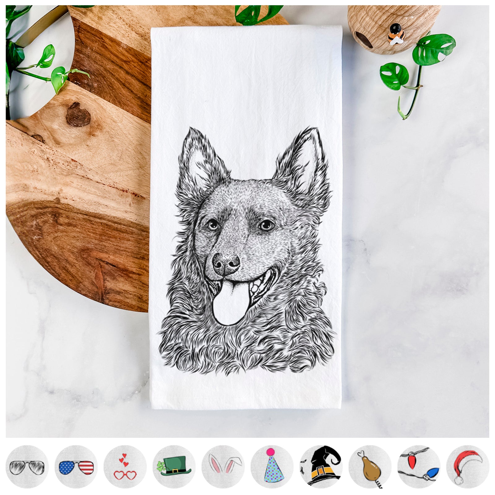 Maximo the Mudi Tea Towel