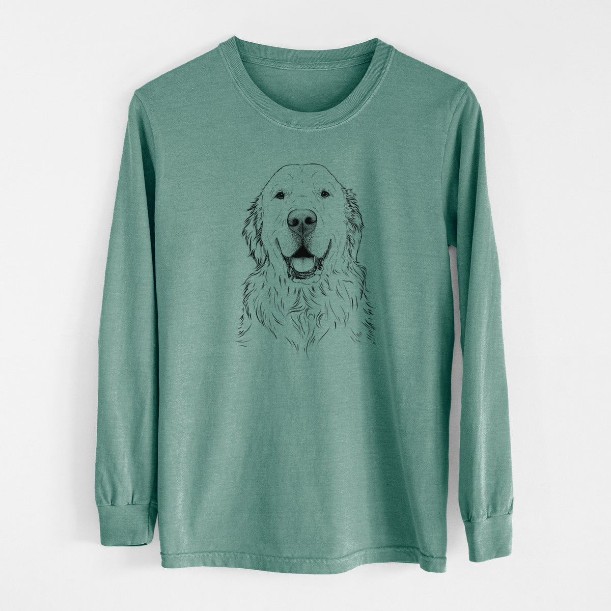 Bare Maximus the Golden Retriever - Men's Heavyweight 100% Cotton Long Sleeve