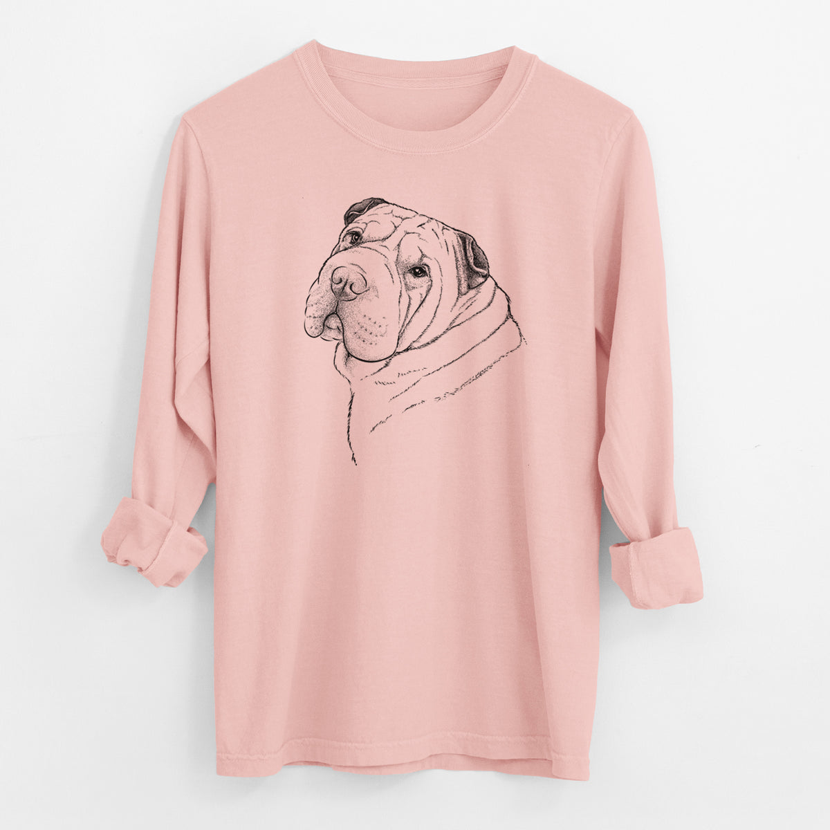 Bare Maximus the Shar Pei - Men's Heavyweight 100% Cotton Long Sleeve