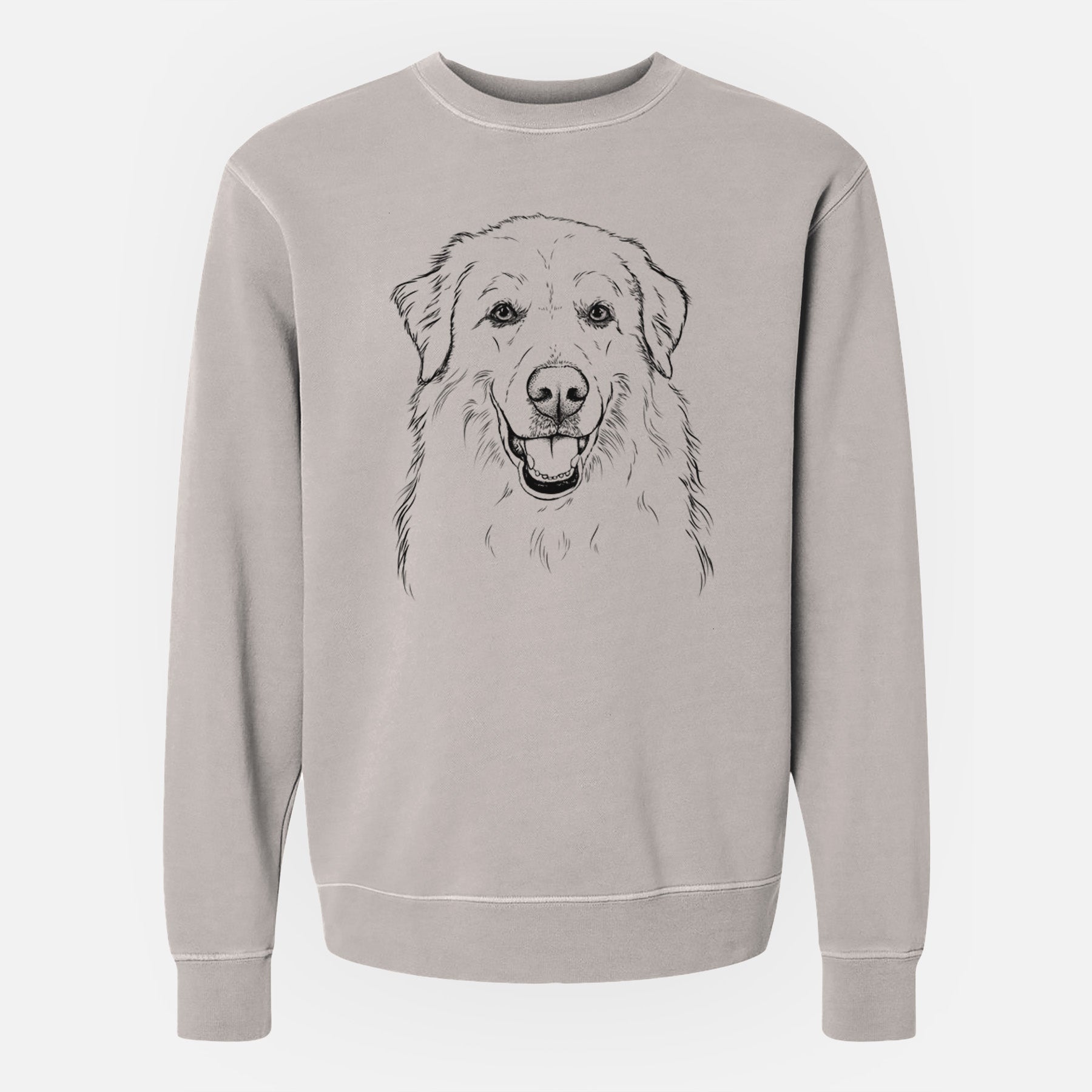 Bare Meg the Great Pyrenees - Unisex Pigment Dyed Crew Sweatshirt