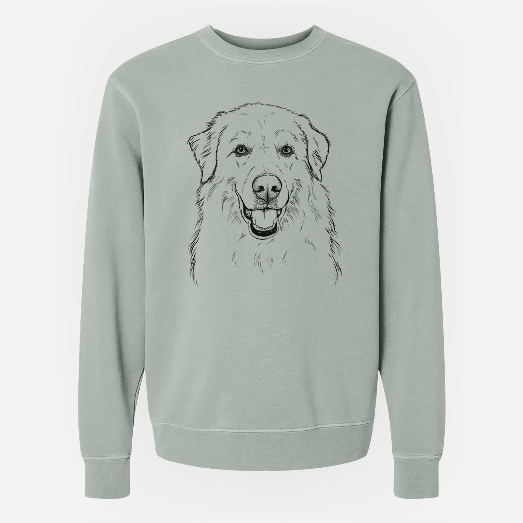 Bare Meg the Great Pyrenees - Unisex Pigment Dyed Crew Sweatshirt