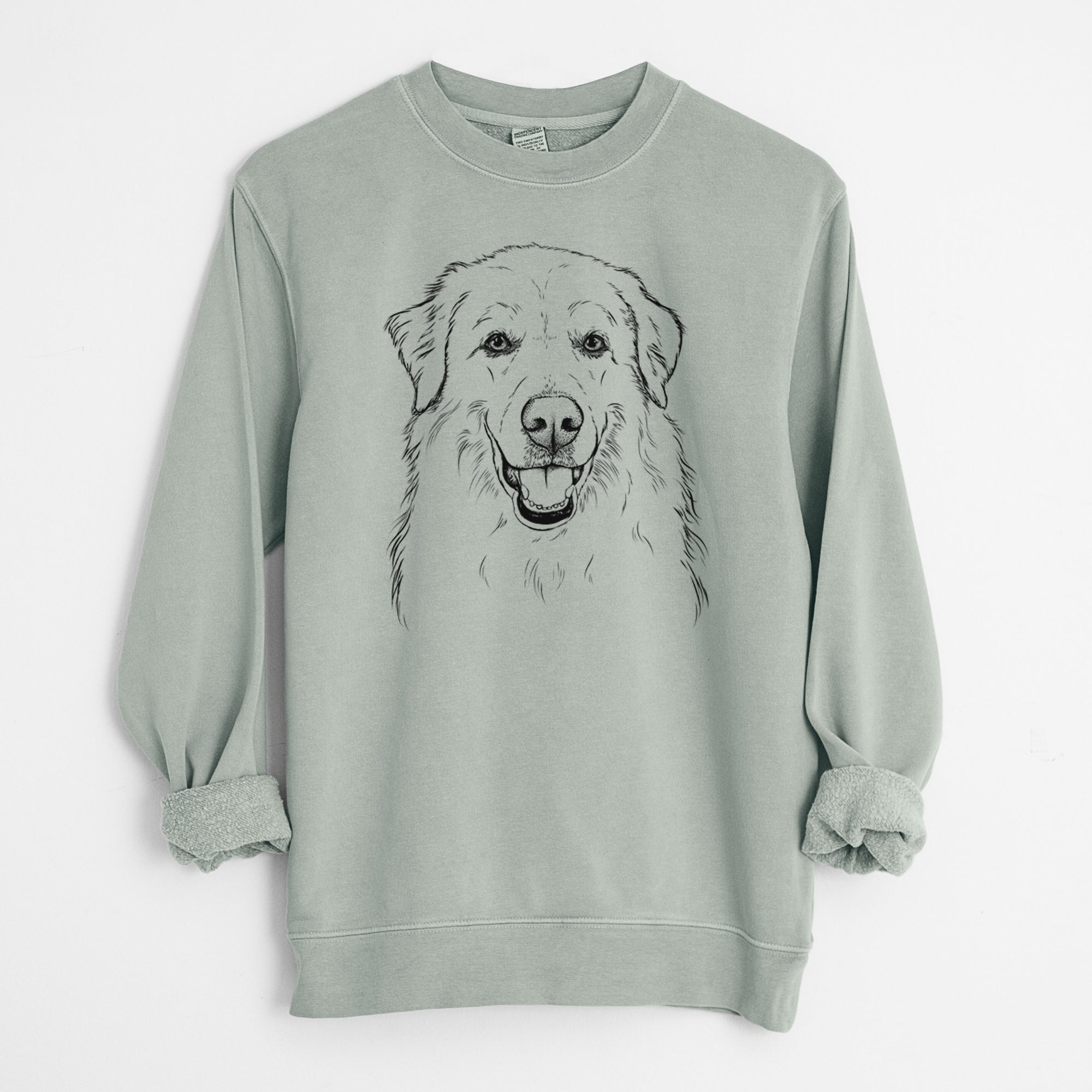 Bare Meg the Great Pyrenees - Unisex Pigment Dyed Crew Sweatshirt