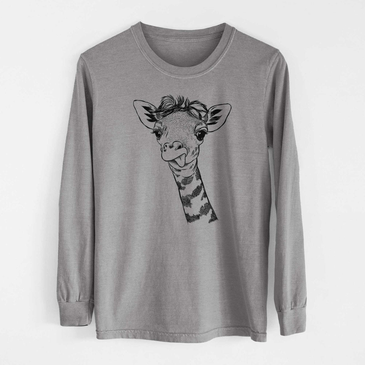 Bare Mel the Baby Giraffe - Men's Heavyweight 100% Cotton Long Sleeve