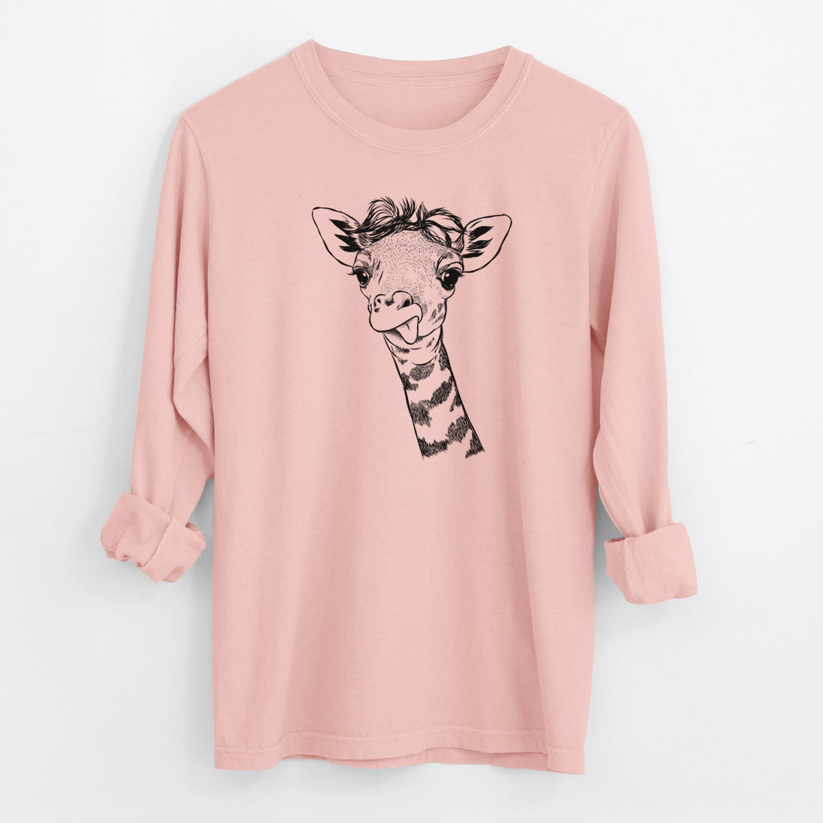 Bare Mel the Baby Giraffe - Men's Heavyweight 100% Cotton Long Sleeve
