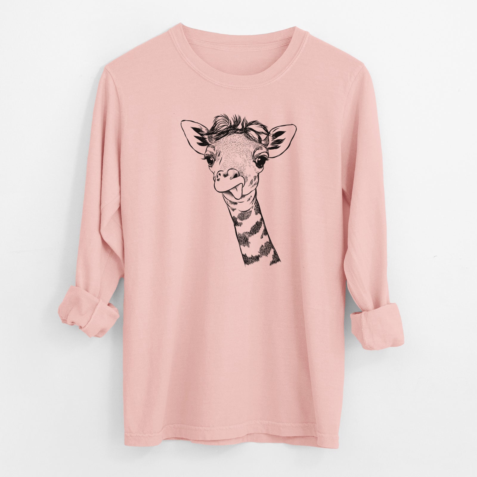 Bare Mel the Baby Giraffe - Men's Heavyweight 100% Cotton Long Sleeve