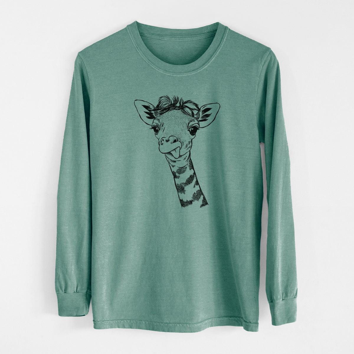 Bare Mel the Baby Giraffe - Men's Heavyweight 100% Cotton Long Sleeve