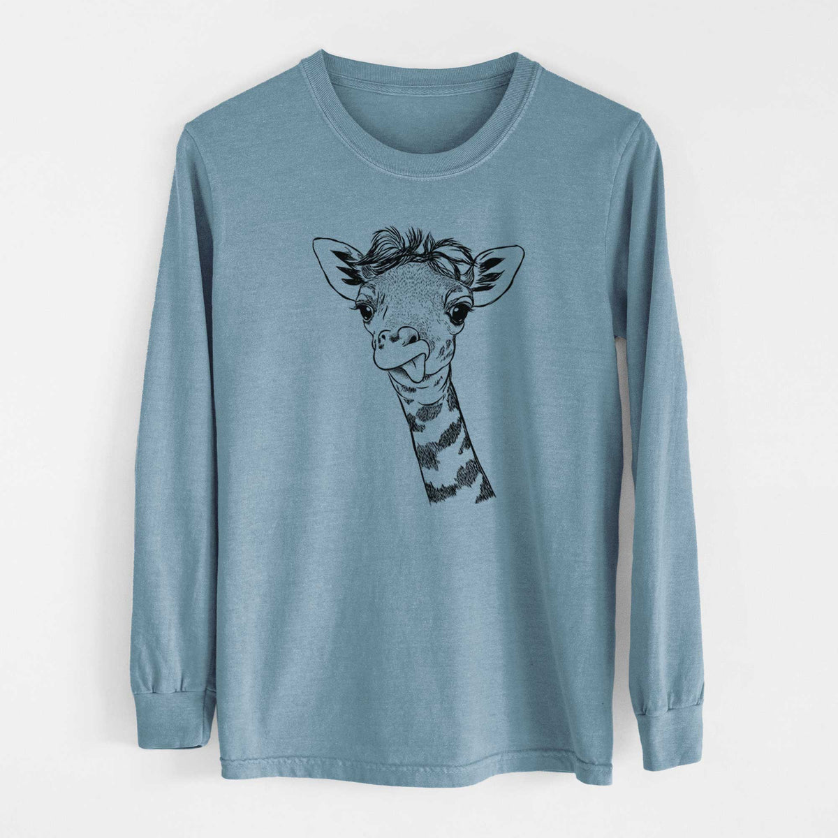 Bare Mel the Baby Giraffe - Men's Heavyweight 100% Cotton Long Sleeve