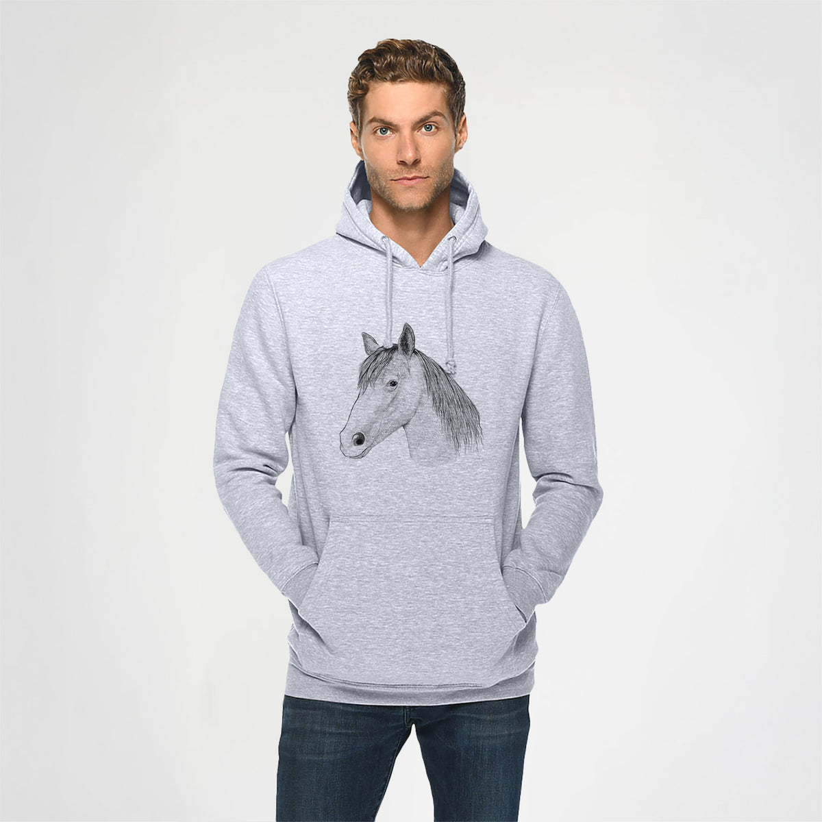 Midnight the Missouri Foxtrotter Horse- Heavyweight Fleece Hoodie