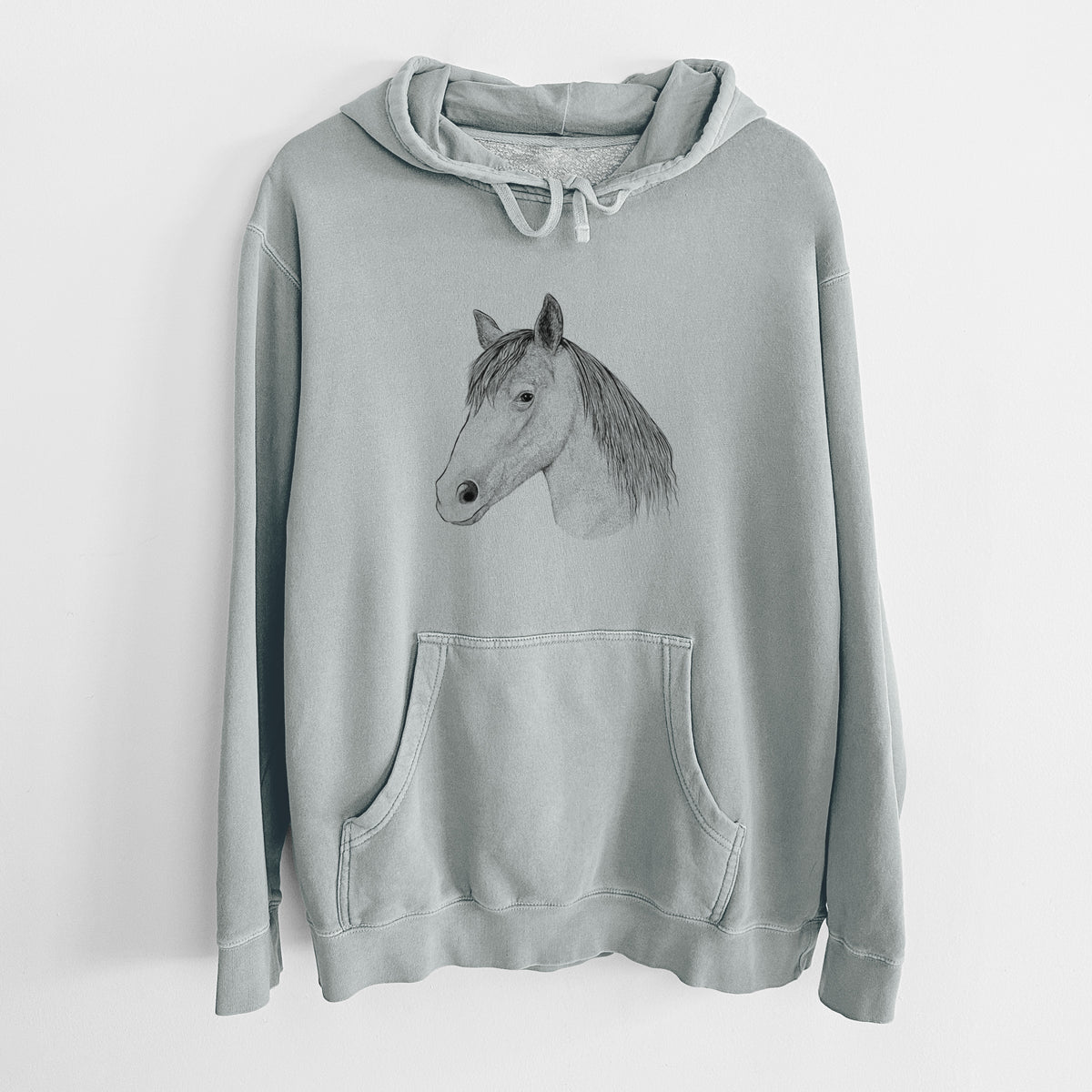 Bare Midnight the Missouri Foxtrotter Horse - Unisex Pigment Dyed Hoodie