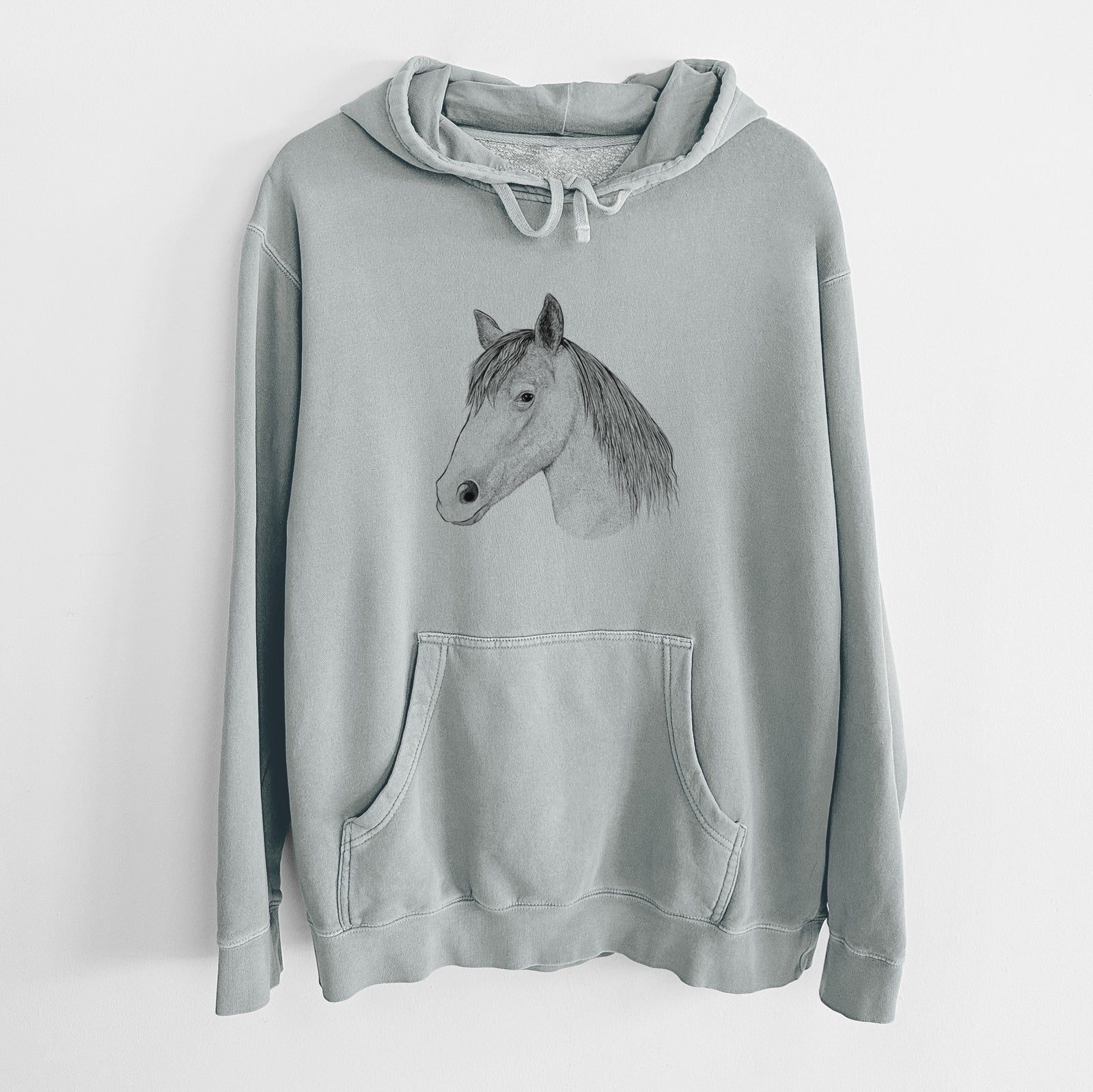 Bare Midnight the Missouri Foxtrotter Horse - Unisex Pigment Dyed Hoodie