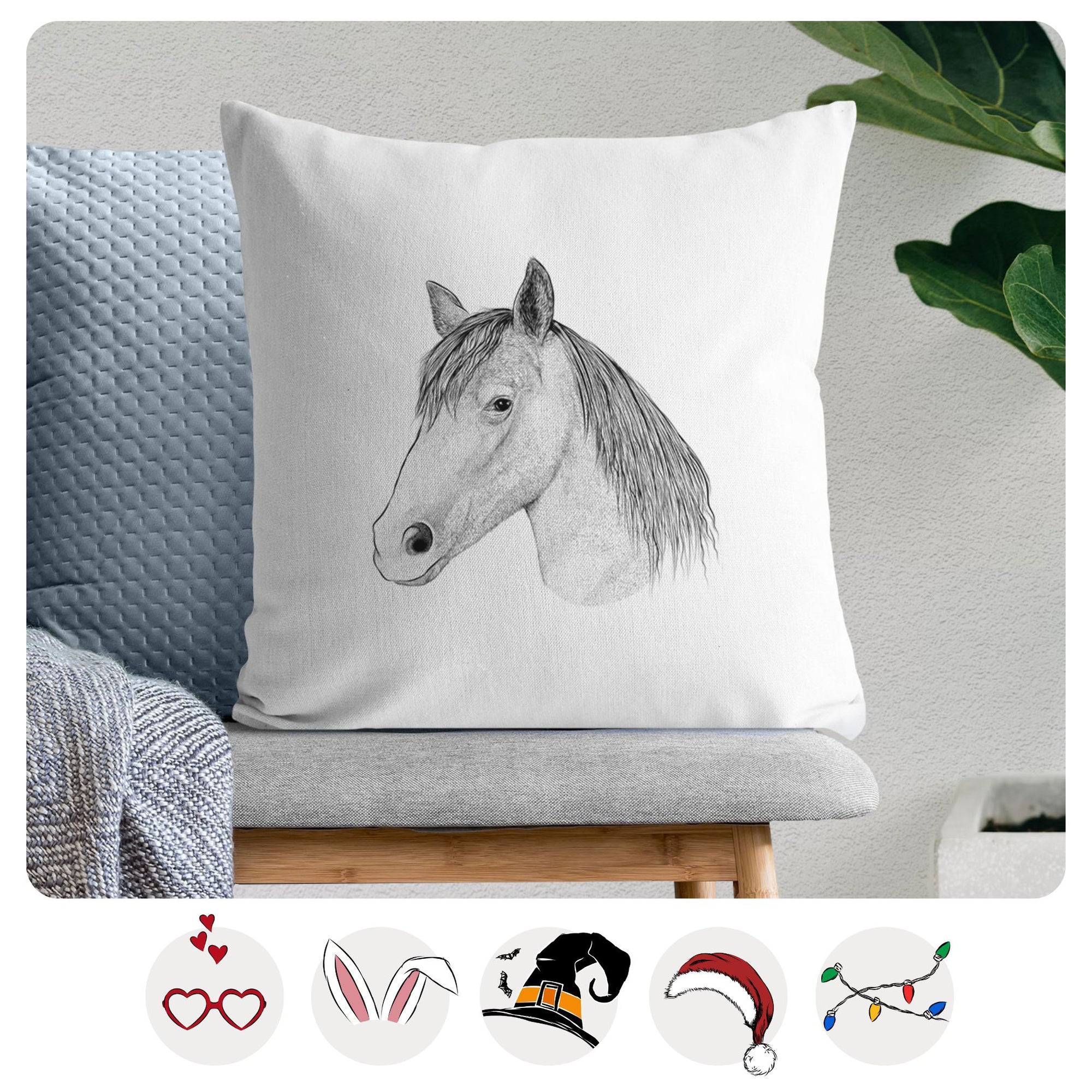 Midnight the Missouri Foxtrotter Horse - Throw Pillow Cover