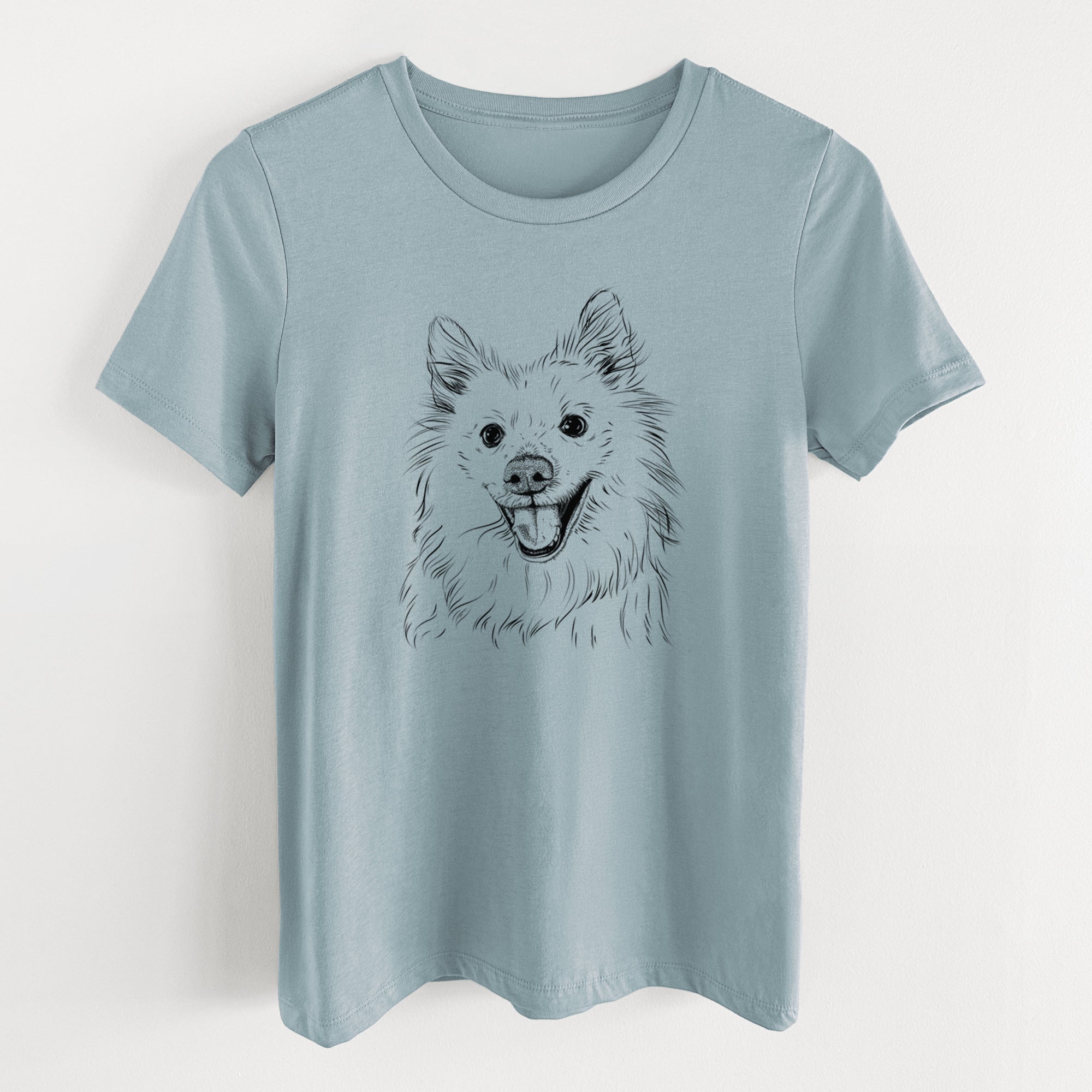 Bare Miki the American Eskimo - Women's Lightweight Relaxed Fit 100% Cotton Crewneck