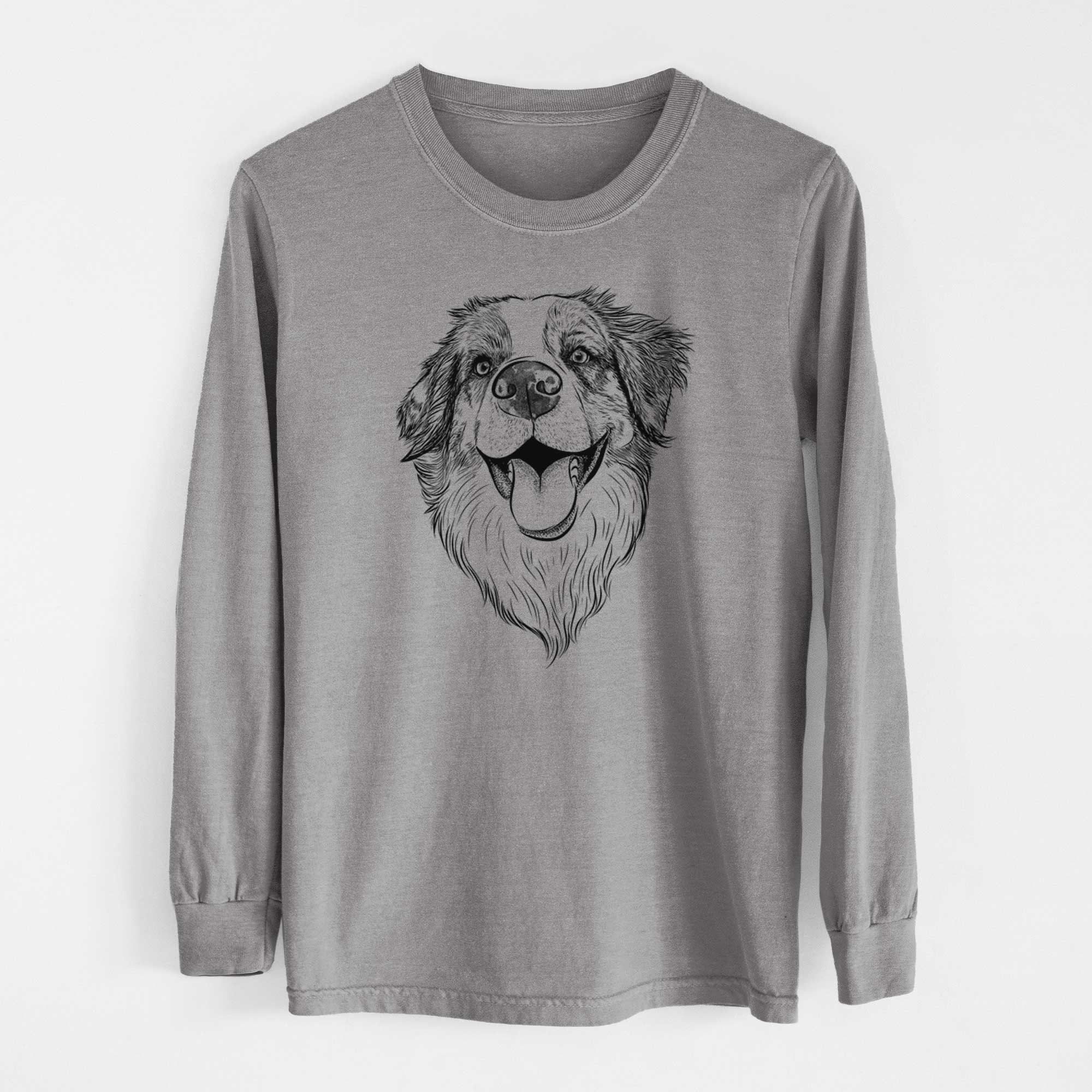 Bare Mila the Australian Shepherd - Men's Heavyweight 100% Cotton Long Sleeve