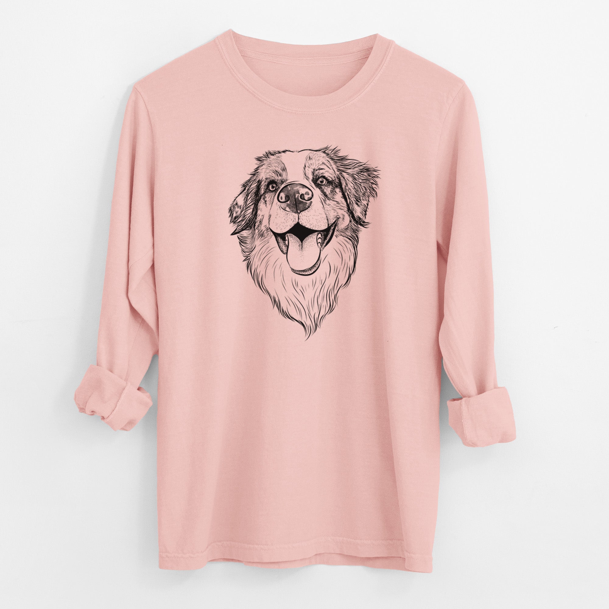 Bare Mila the Australian Shepherd - Men's Heavyweight 100% Cotton Long Sleeve