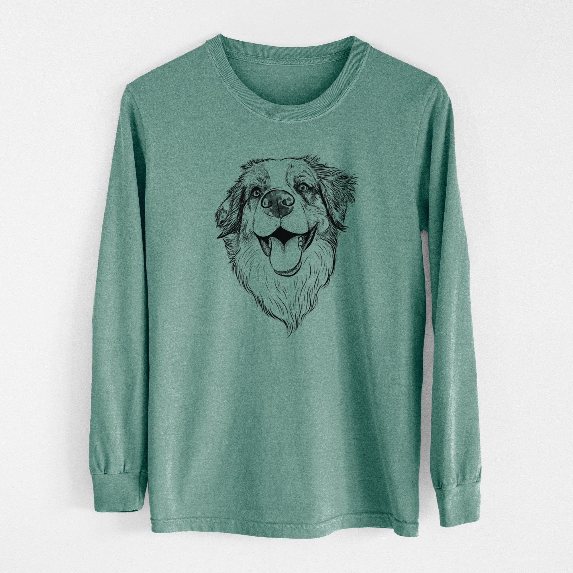 Bare Mila the Australian Shepherd - Men's Heavyweight 100% Cotton Long Sleeve