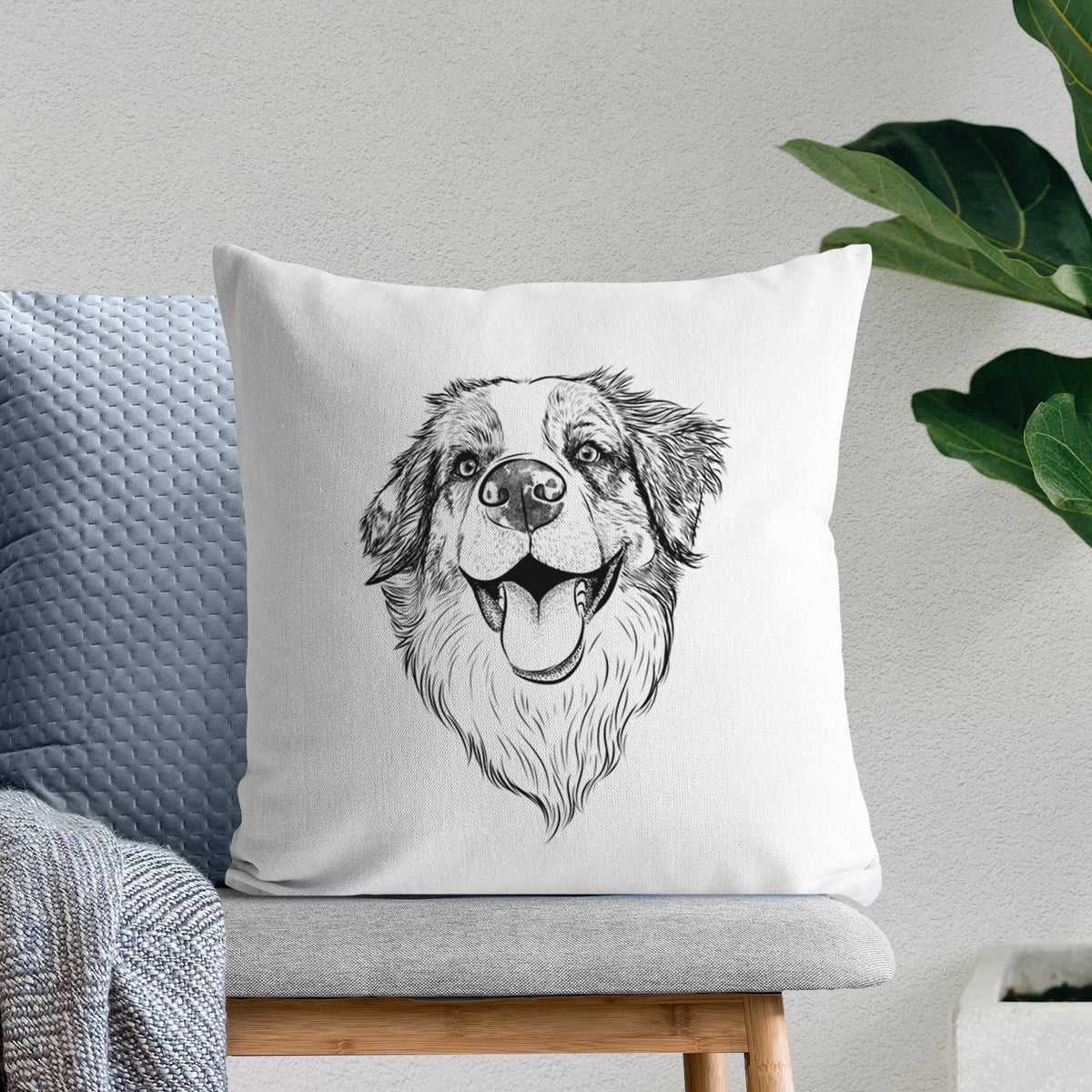 Mila the Australian Shepherd - Throw Pillow Cover