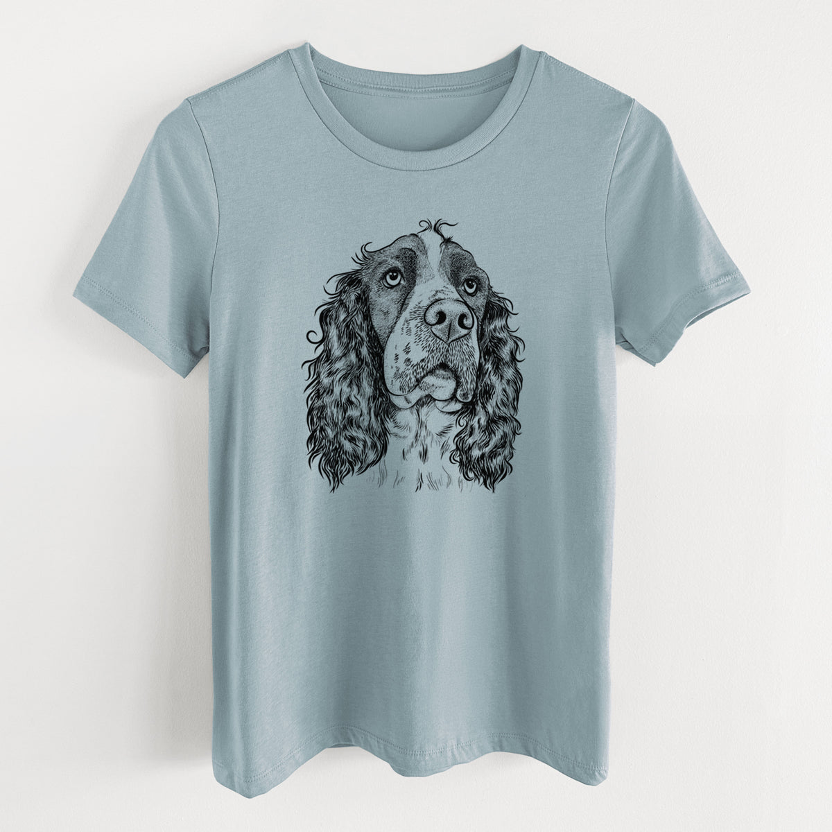 Bare Millie Mae the English Springer Spaniel - Women's Lightweight Relaxed Fit 100% Cotton Crewneck