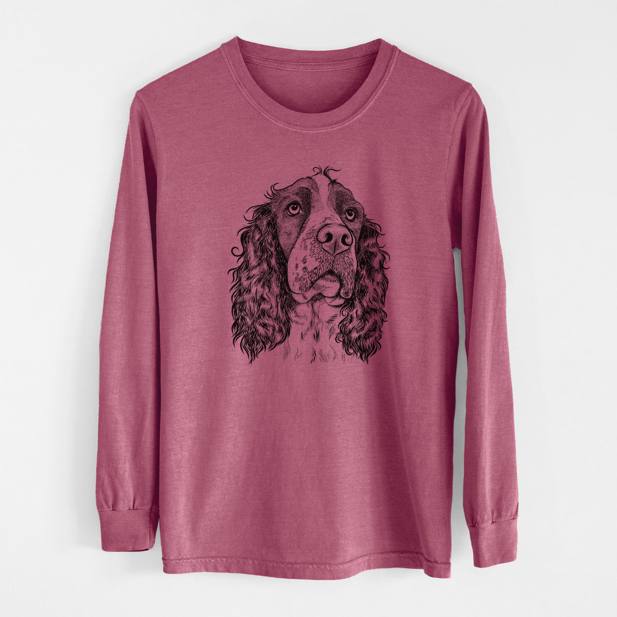 Bare Millie Mae the English Springer Spaniel - Men's Heavyweight 100% Cotton Long Sleeve