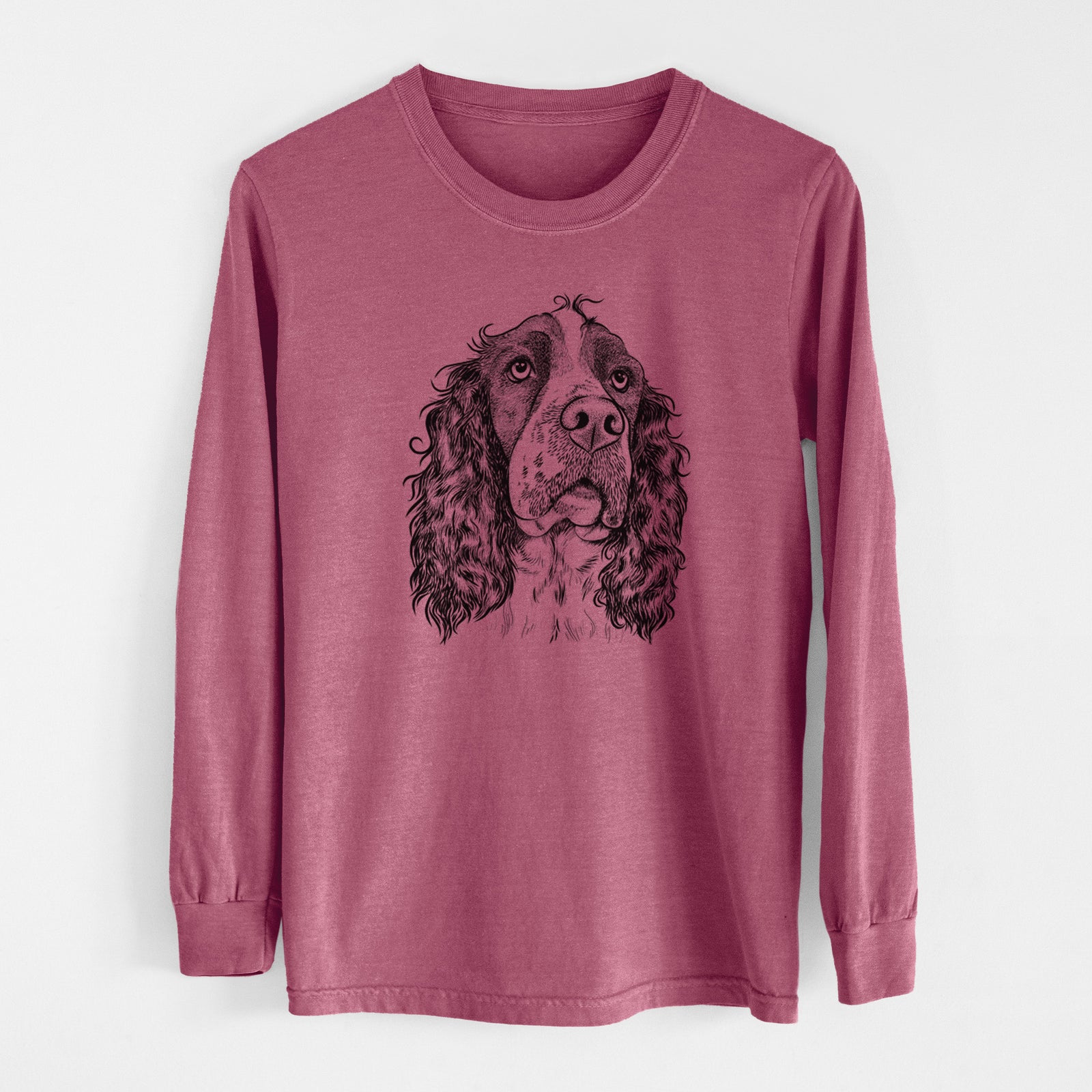 Bare Millie Mae the English Springer Spaniel - Men's Heavyweight 100% Cotton Long Sleeve