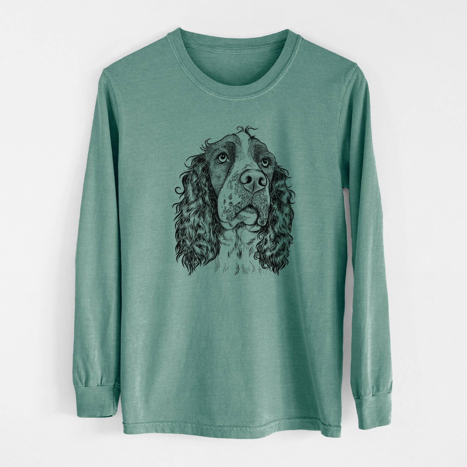 Bare Millie Mae the English Springer Spaniel - Men's Heavyweight 100% Cotton Long Sleeve