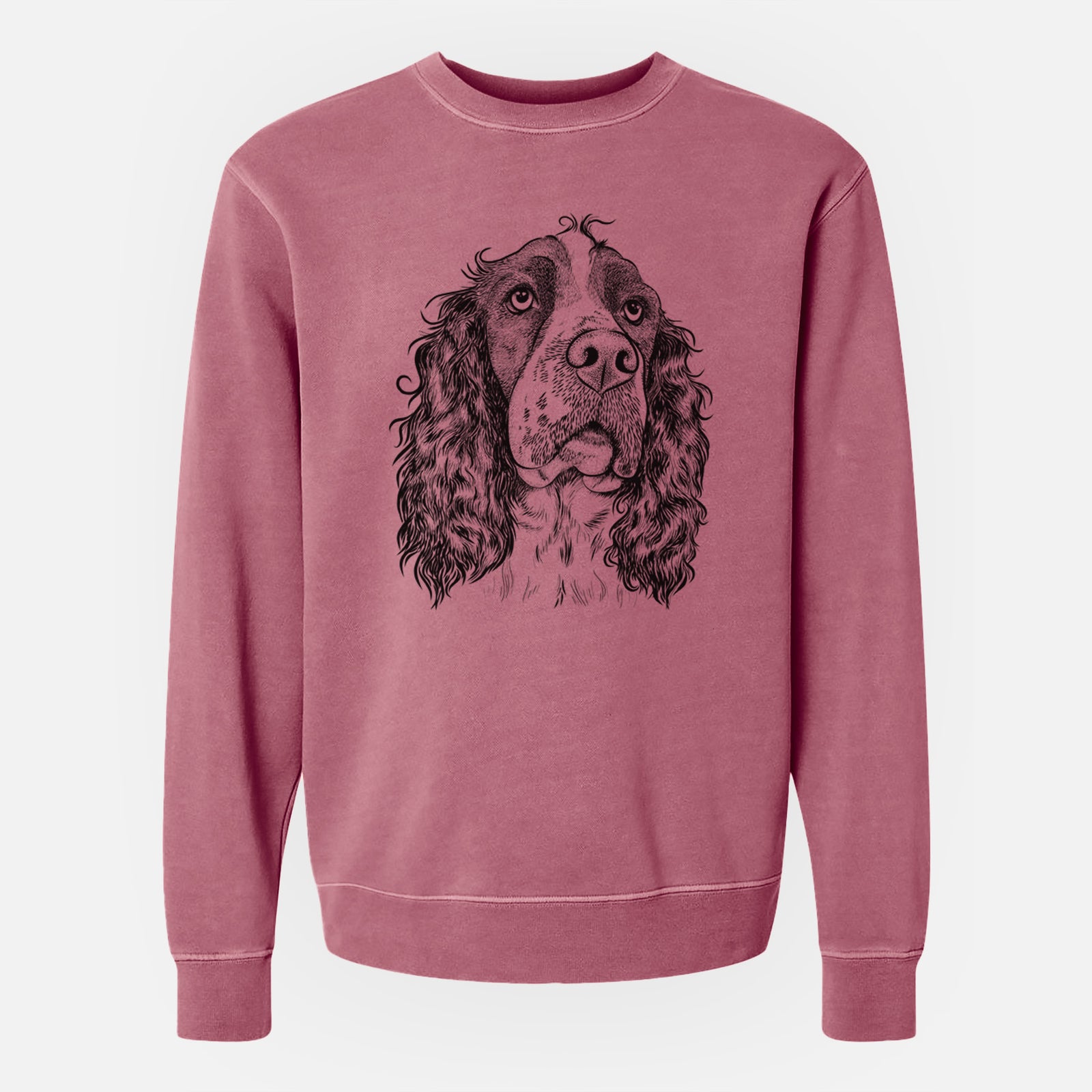 Bare Millie Mae the English Springer Spaniel - Unisex Pigment Dyed Crew Sweatshirt
