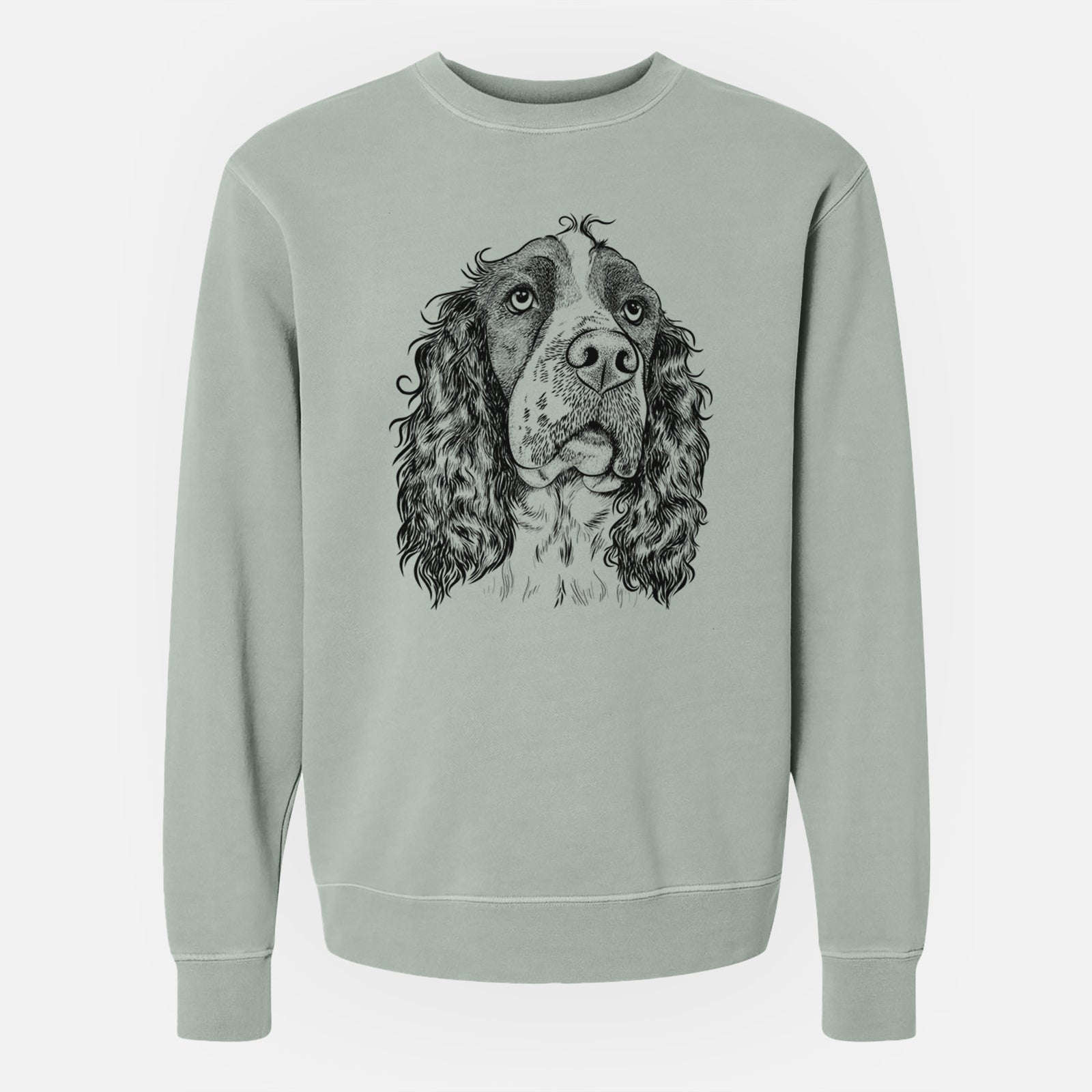 Bare Millie Mae the English Springer Spaniel - Unisex Pigment Dyed Crew Sweatshirt
