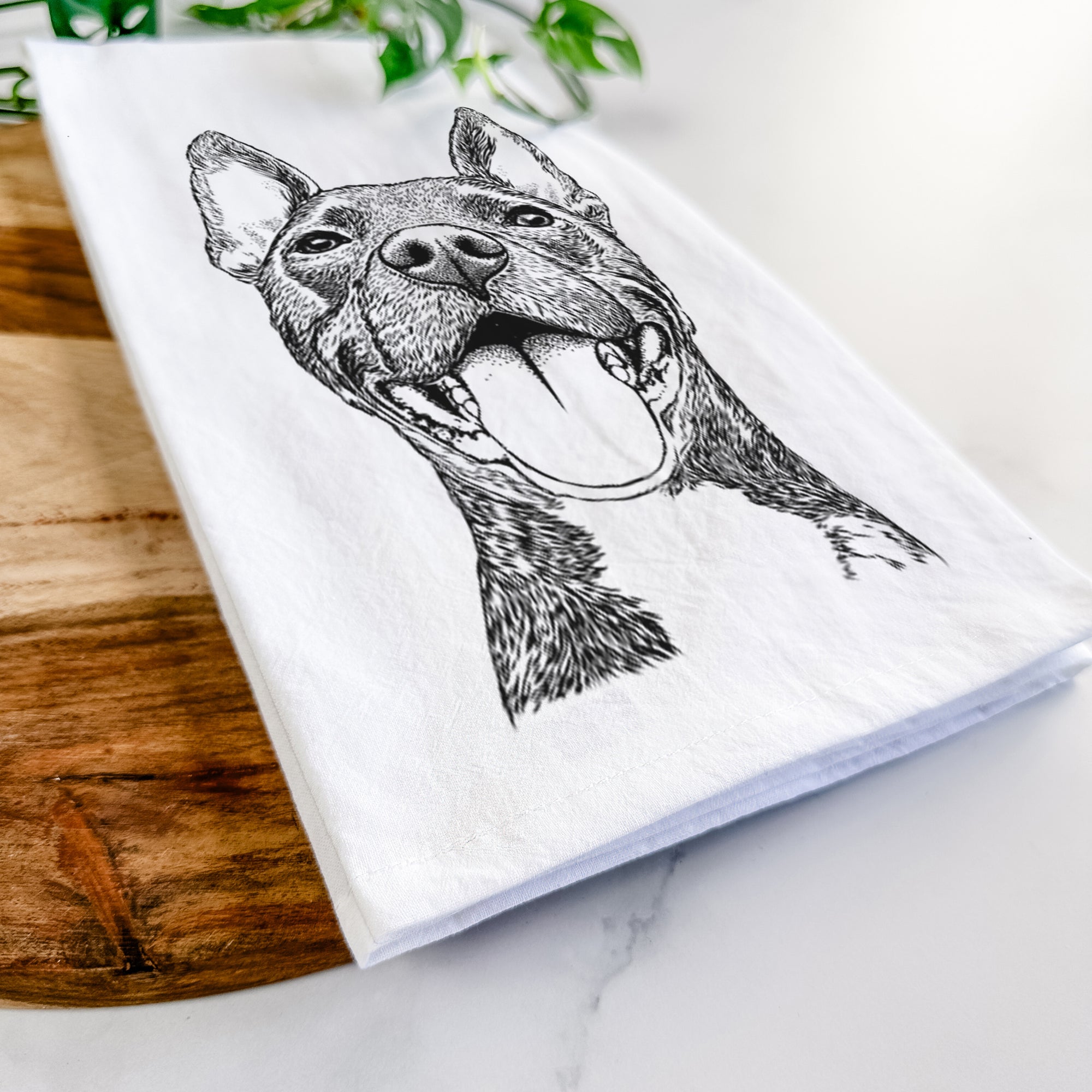 Milo the Pitbull Mix Tea Towel