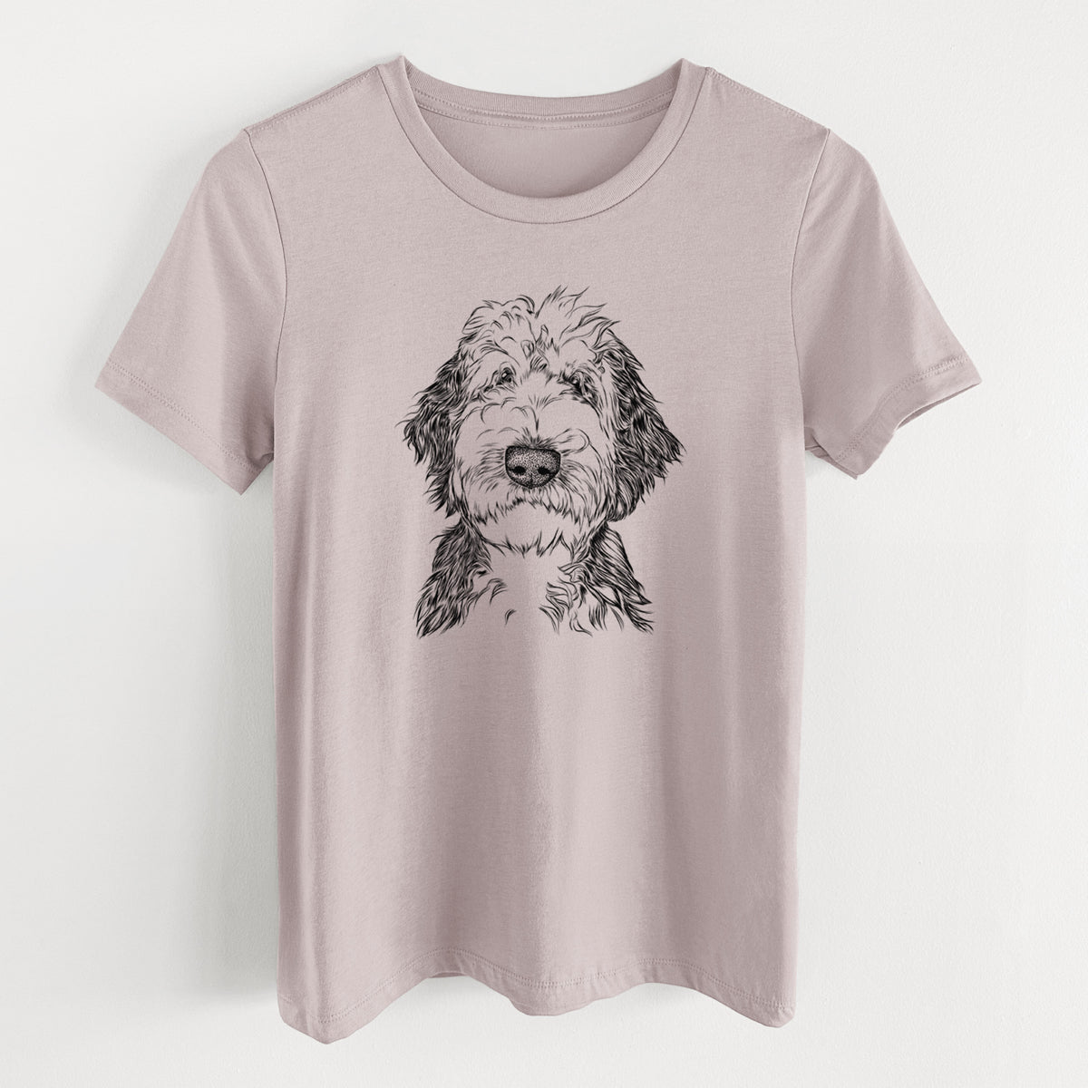 Bare Milo Fluff the Sheepadoodle - Women's Lightweight Relaxed Fit 100% Cotton Crewneck