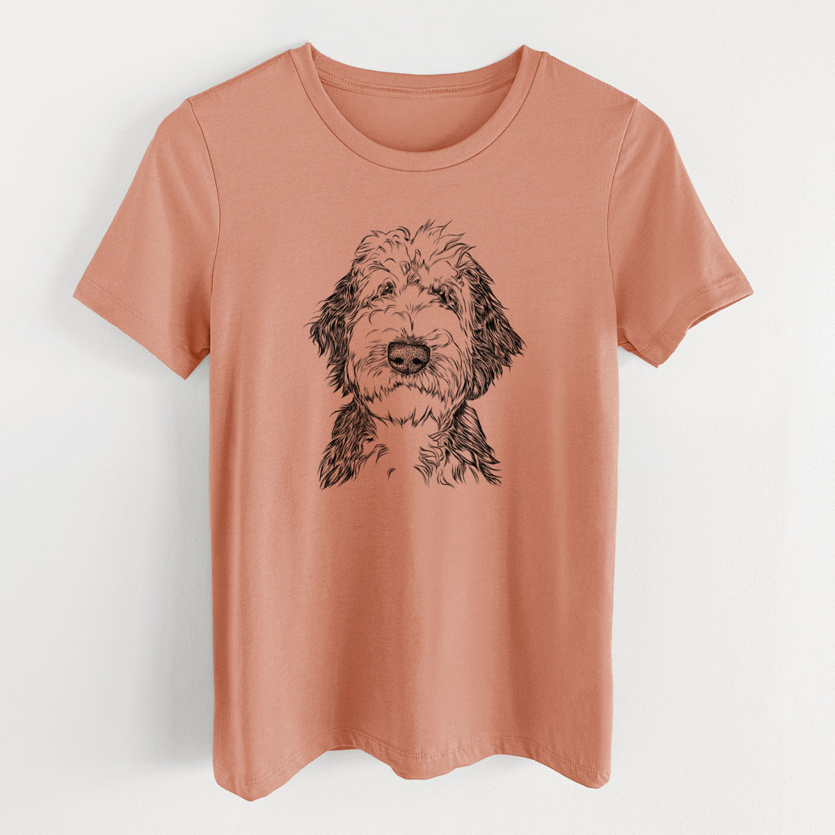 Bare Milo Fluff the Sheepadoodle - Women's Lightweight Relaxed Fit 100% Cotton Crewneck