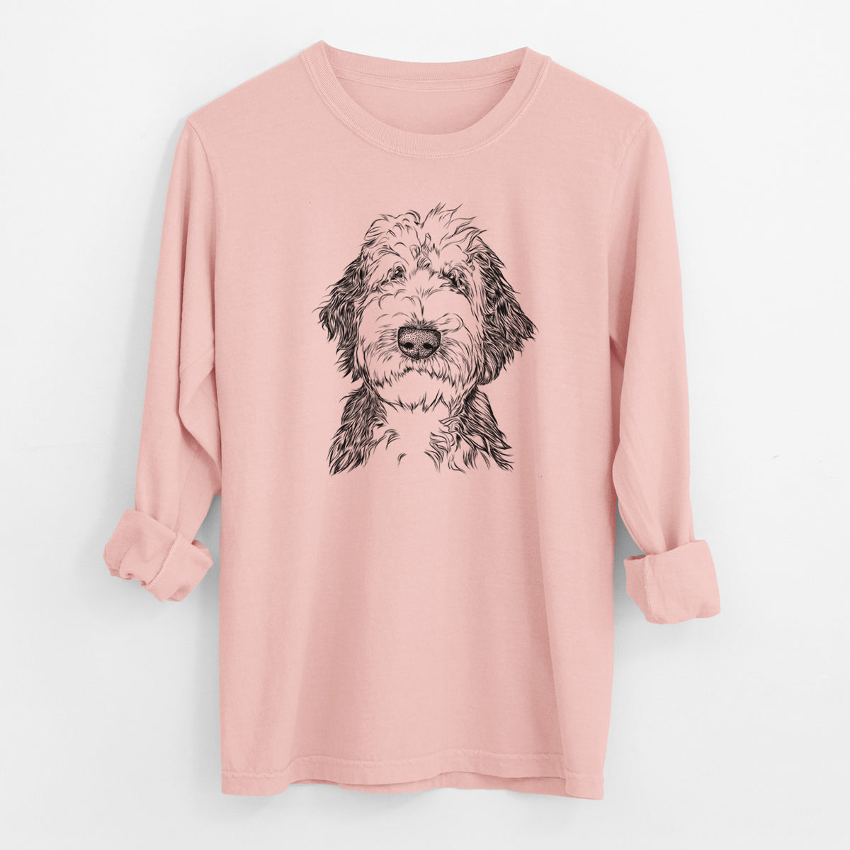 Bare Milo Fluff the Sheepadoodle - Men's Heavyweight 100% Cotton Long Sleeve