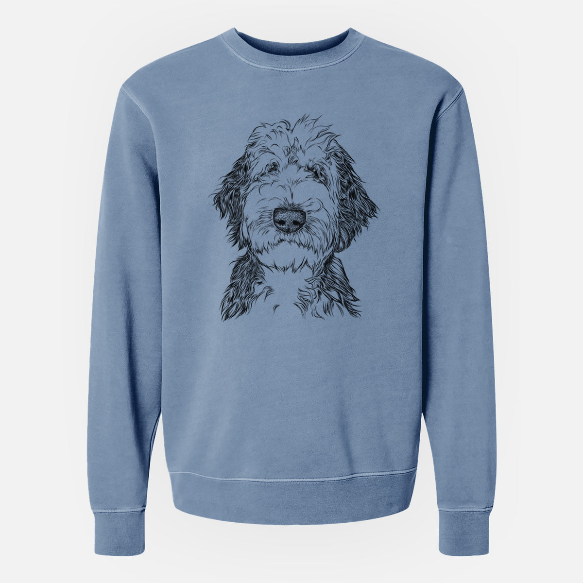 Bare Milo Fluff the Sheepadoodle - Unisex Pigment Dyed Crew Sweatshirt