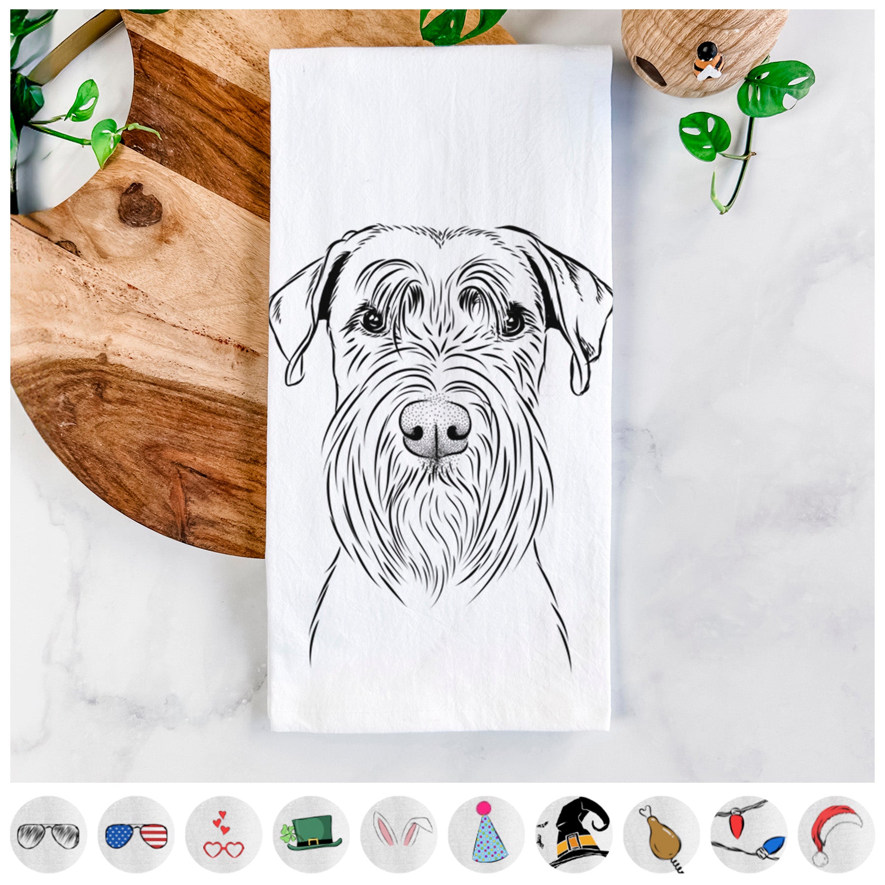 Milton the Schnauzer Tea Towel