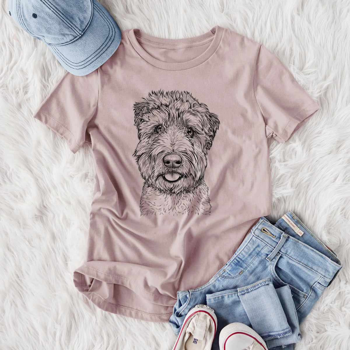 Bare Milton the Soft Coated Wheaten Terrier - Women's Lightweight Relaxed Fit 100% Cotton Crewneck