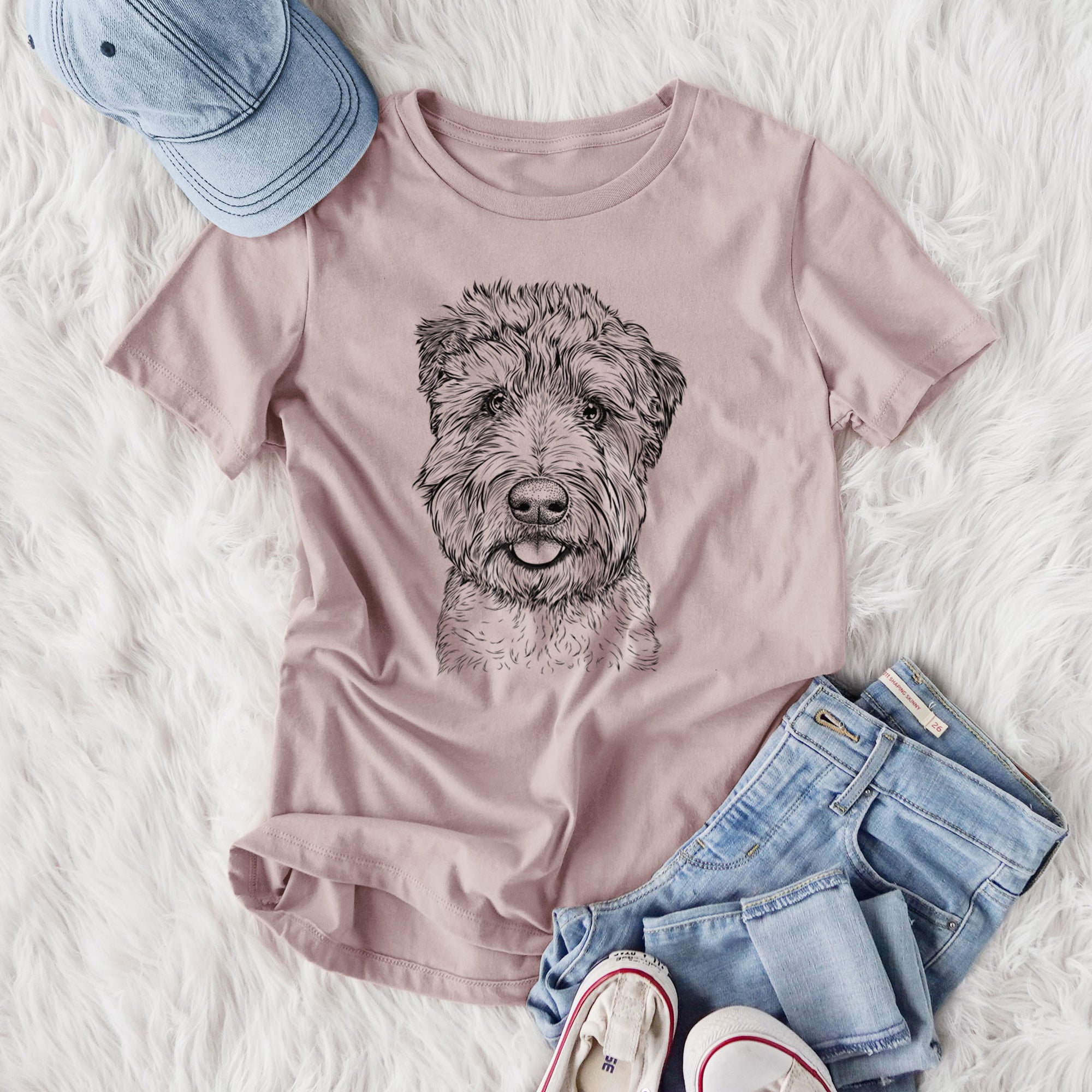 Bare Milton the Soft Coated Wheaten Terrier - Women's Lightweight Relaxed Fit 100% Cotton Crewneck