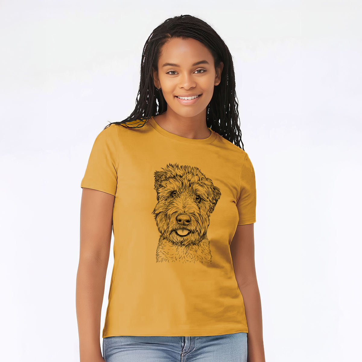 Bare Milton the Soft Coated Wheaten Terrier - Women's Lightweight Relaxed Fit 100% Cotton Crewneck