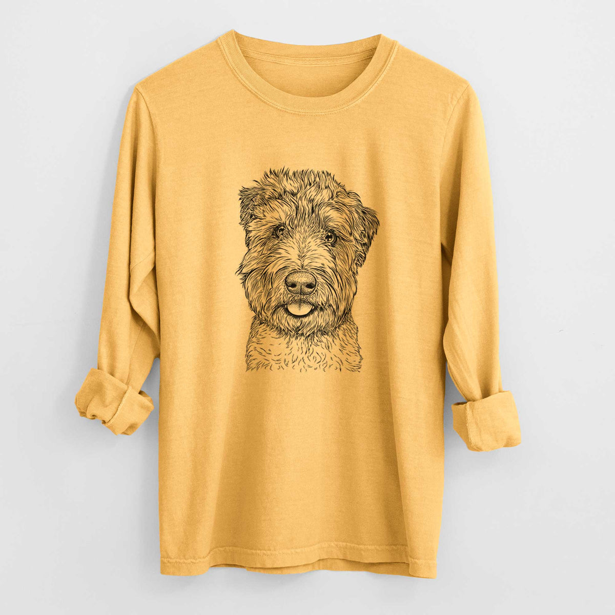 Bare Milton the Soft Coated Wheaten Terrier - Men's Heavyweight 100% Cotton Long Sleeve