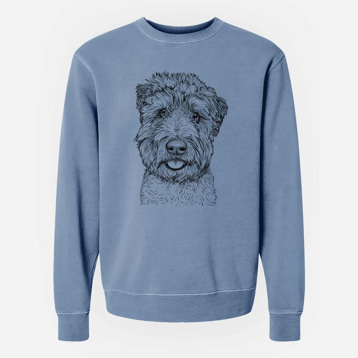 Bare Milton the Soft Coated Wheaten Terrier - Unisex Pigment Dyed Crew Sweatshirt