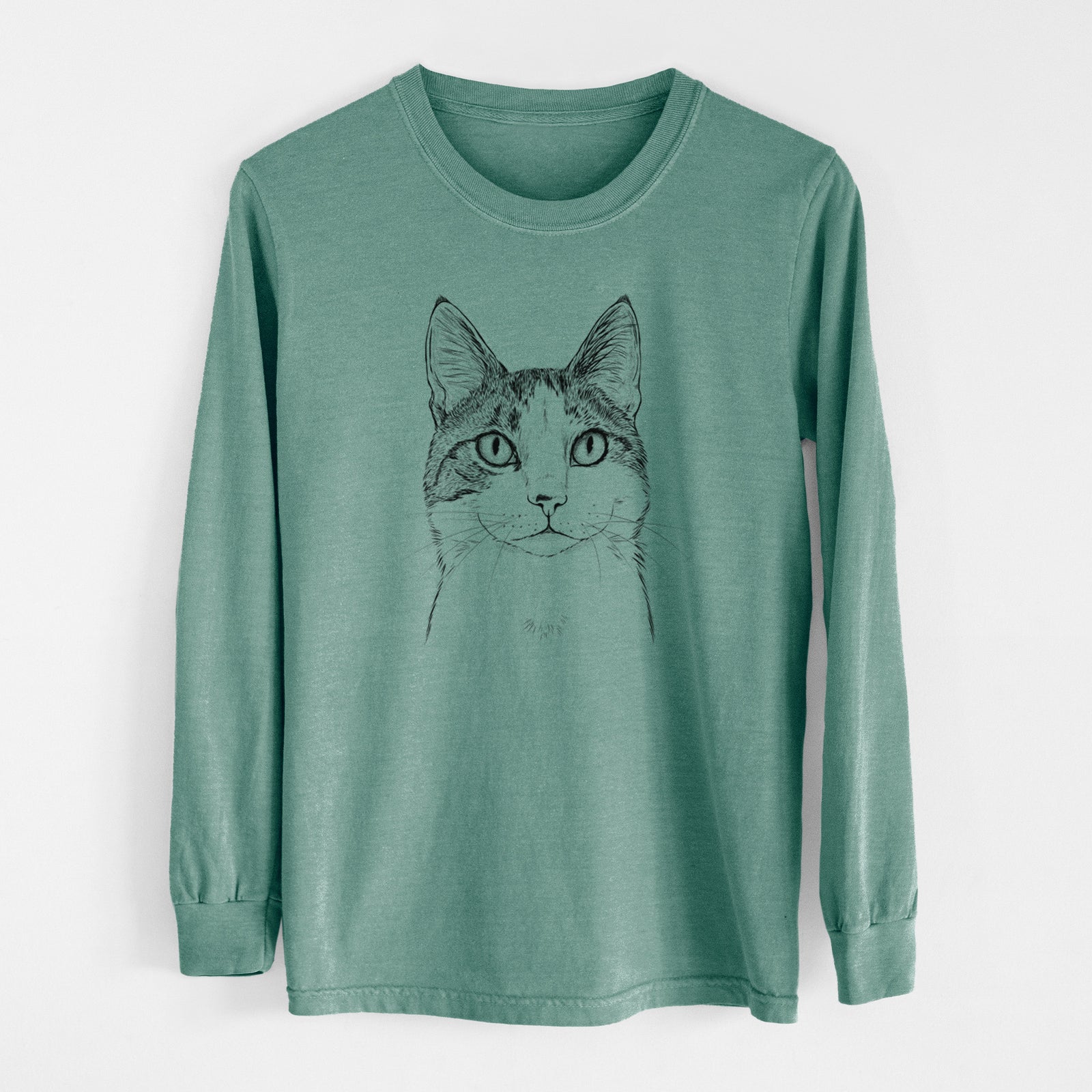 Bare Mini Griffin the Domestic Shorthair Cat - Men's Heavyweight 100% Cotton Long Sleeve