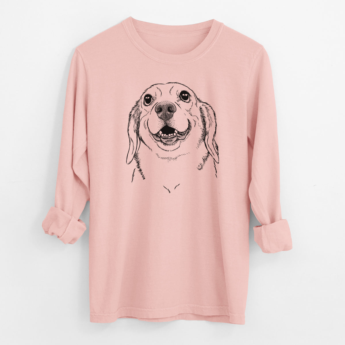 Bare Minnie the Corgle - Men's Heavyweight 100% Cotton Long Sleeve