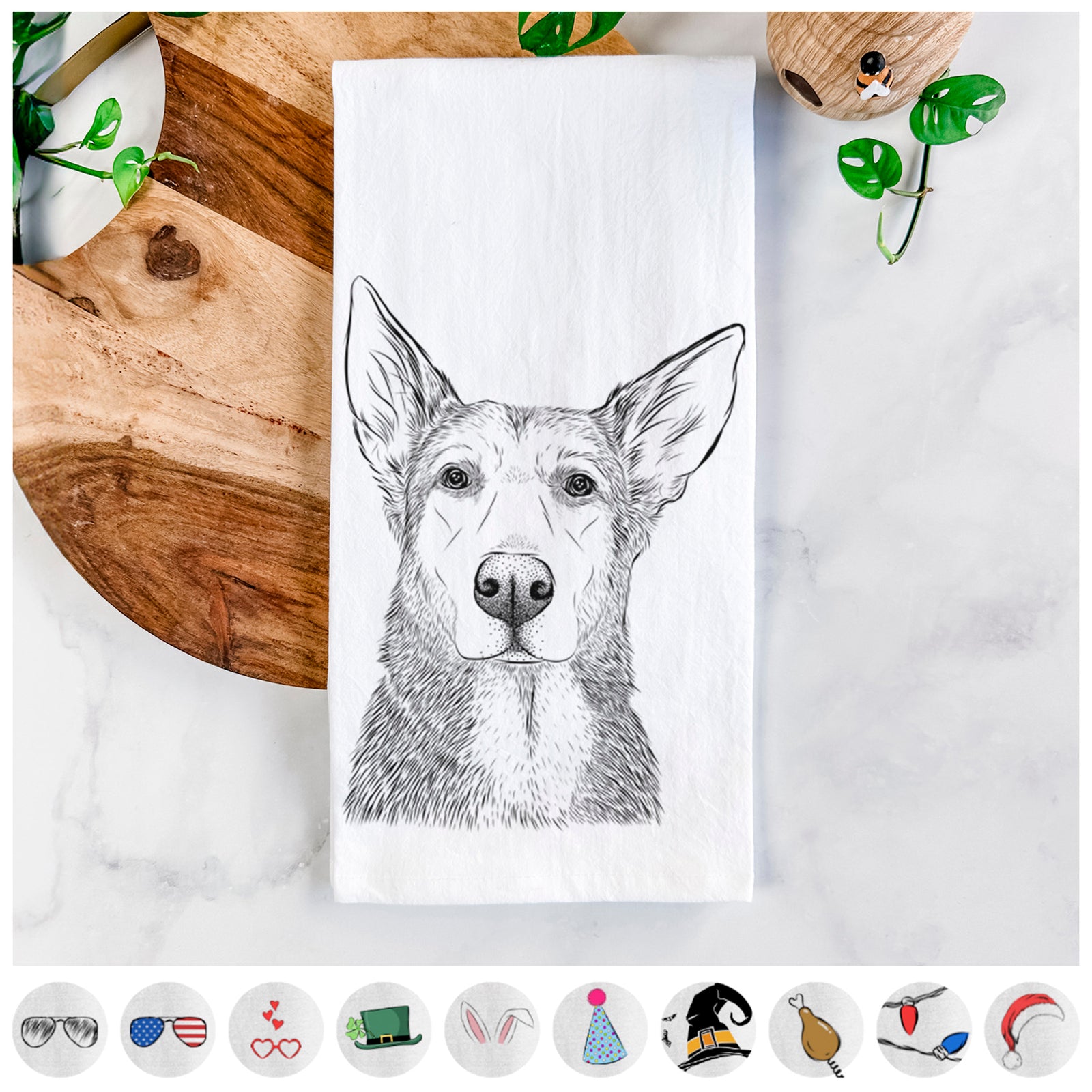 Misty the German Shepherd Mix Tea Towel