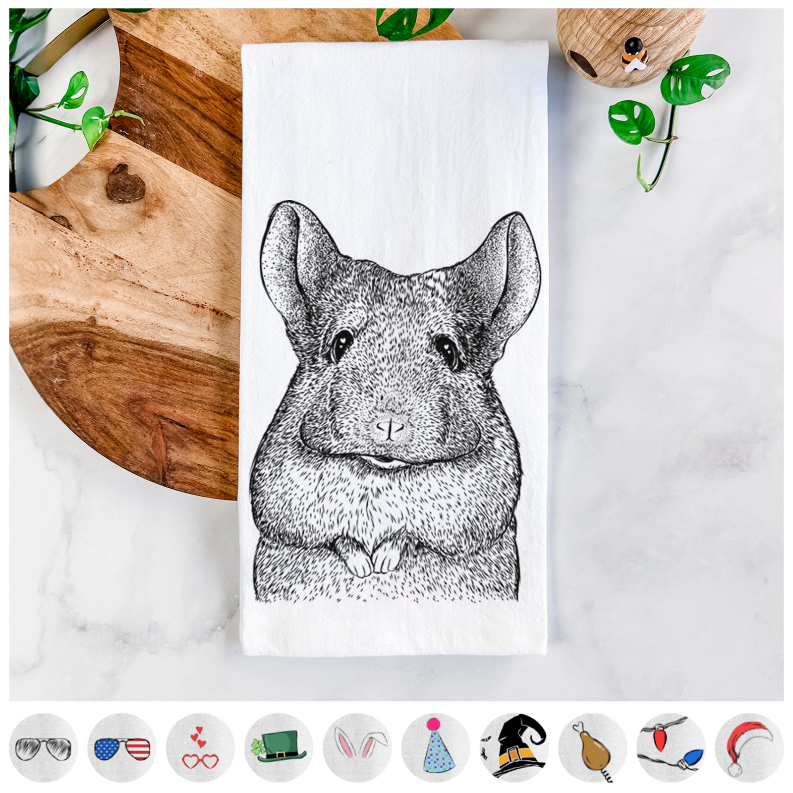 Mojo the Chinchilla Tea Towel