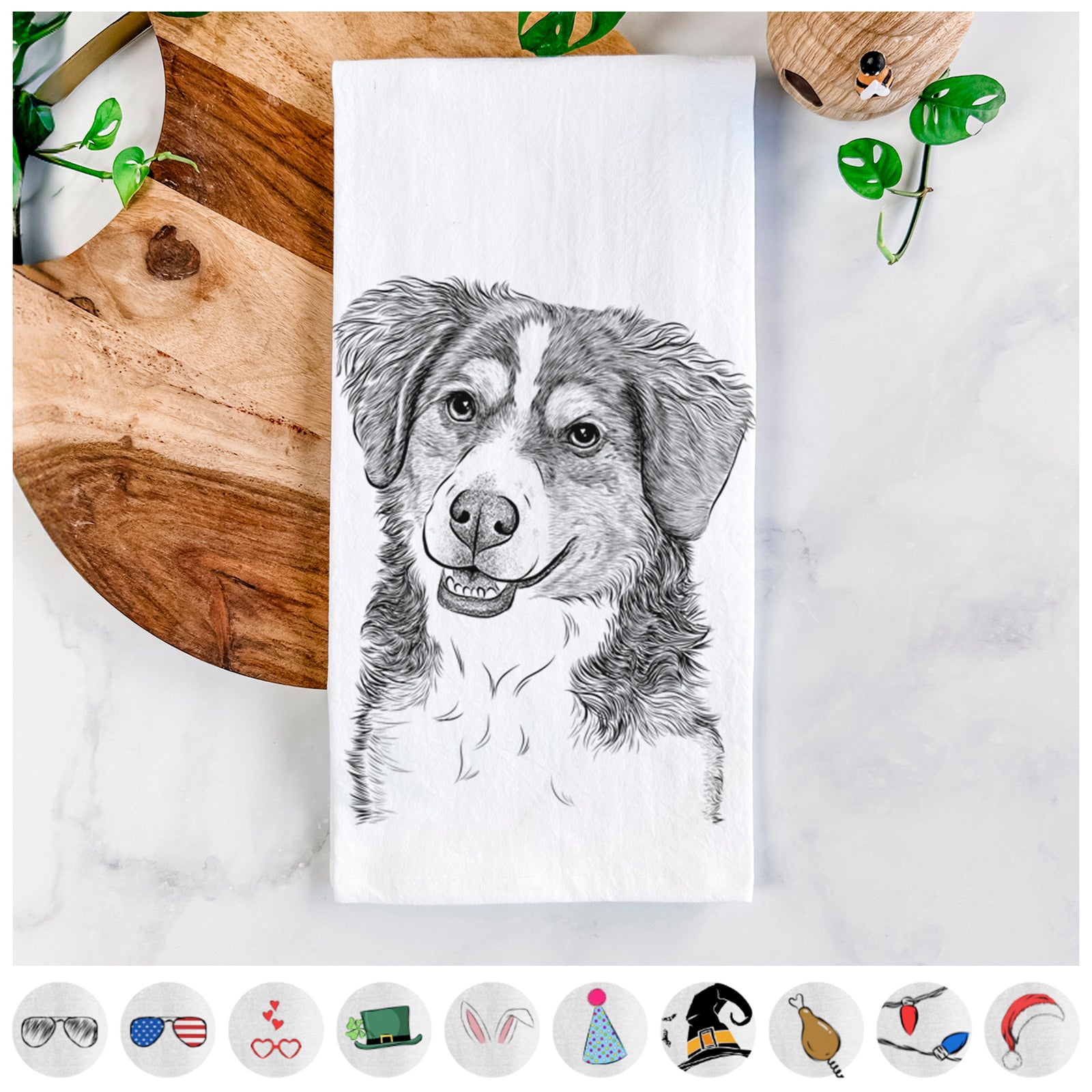 Molly the Miniature Bernedoodle Tea Towel