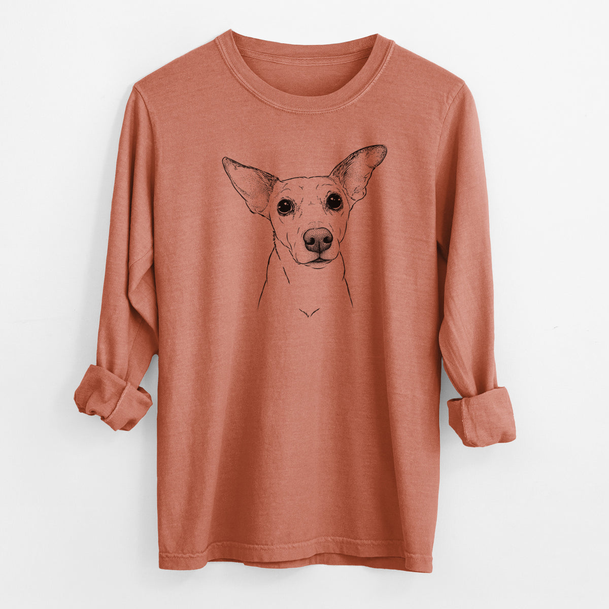 Bare Molly the Jack Russell Terrier - Men's Heavyweight 100% Cotton Long Sleeve
