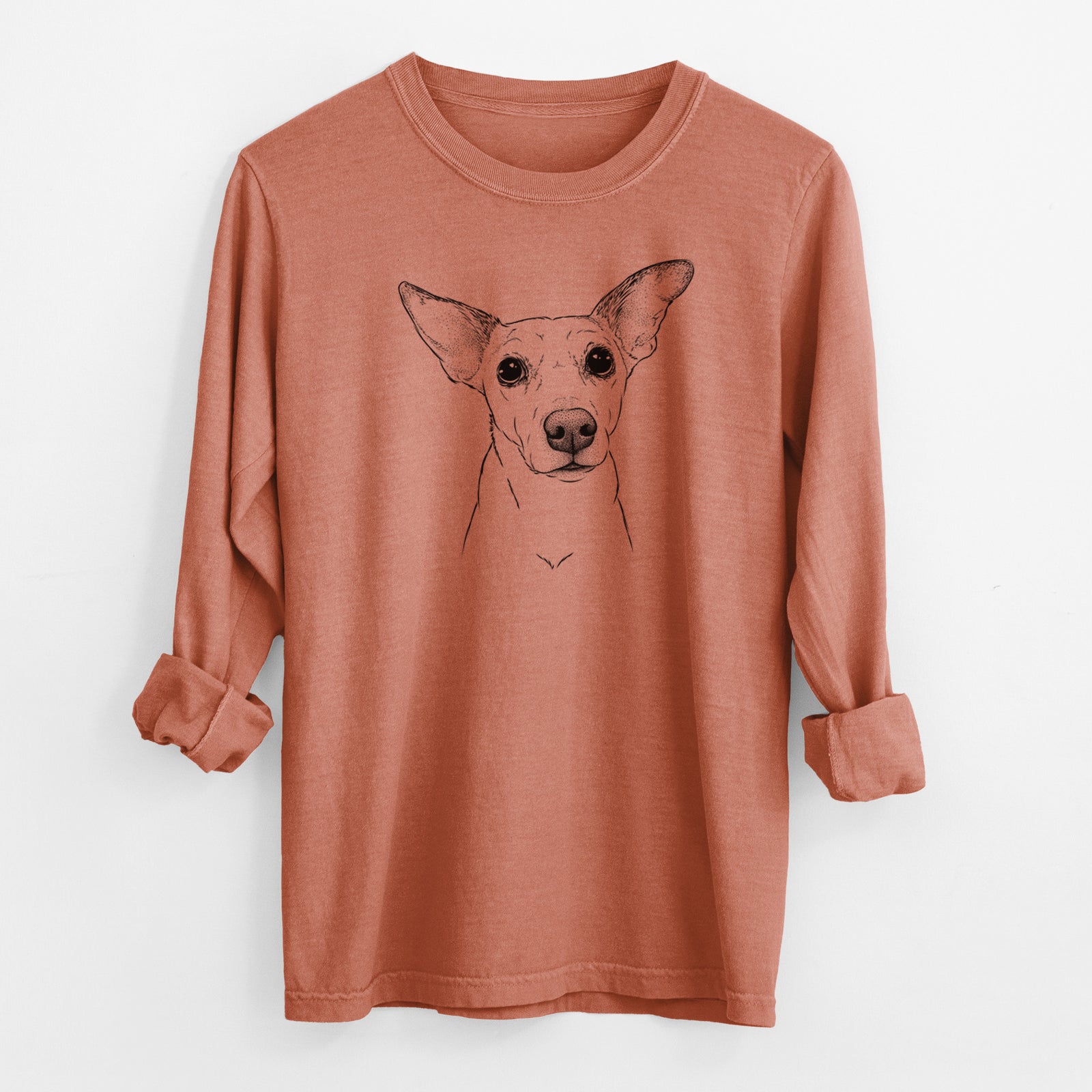 Bare Molly the Jack Russell Terrier - Men's Heavyweight 100% Cotton Long Sleeve