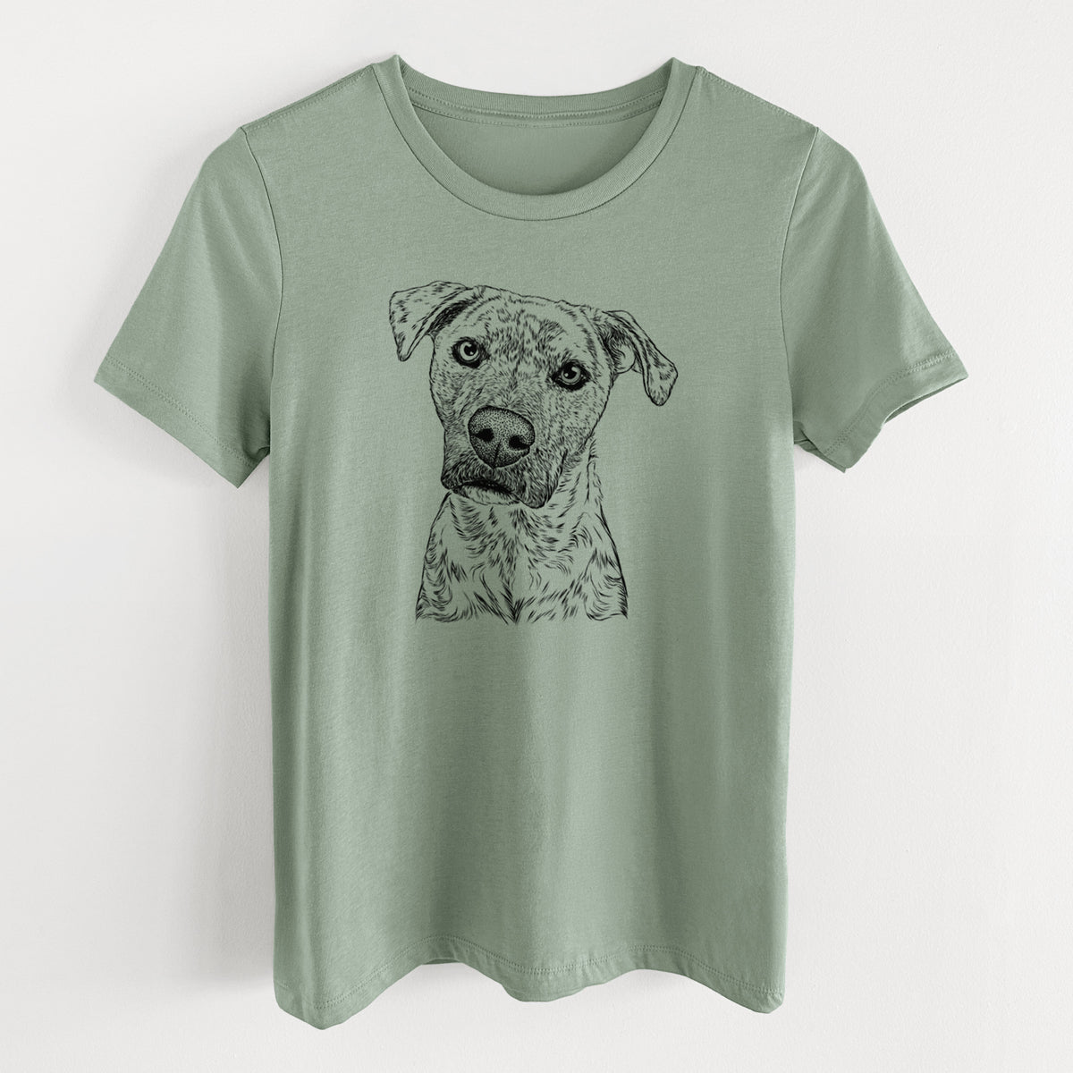 Bare Monster Baby the Pitbull Mix - Women's Lightweight Relaxed Fit 100% Cotton Crewneck